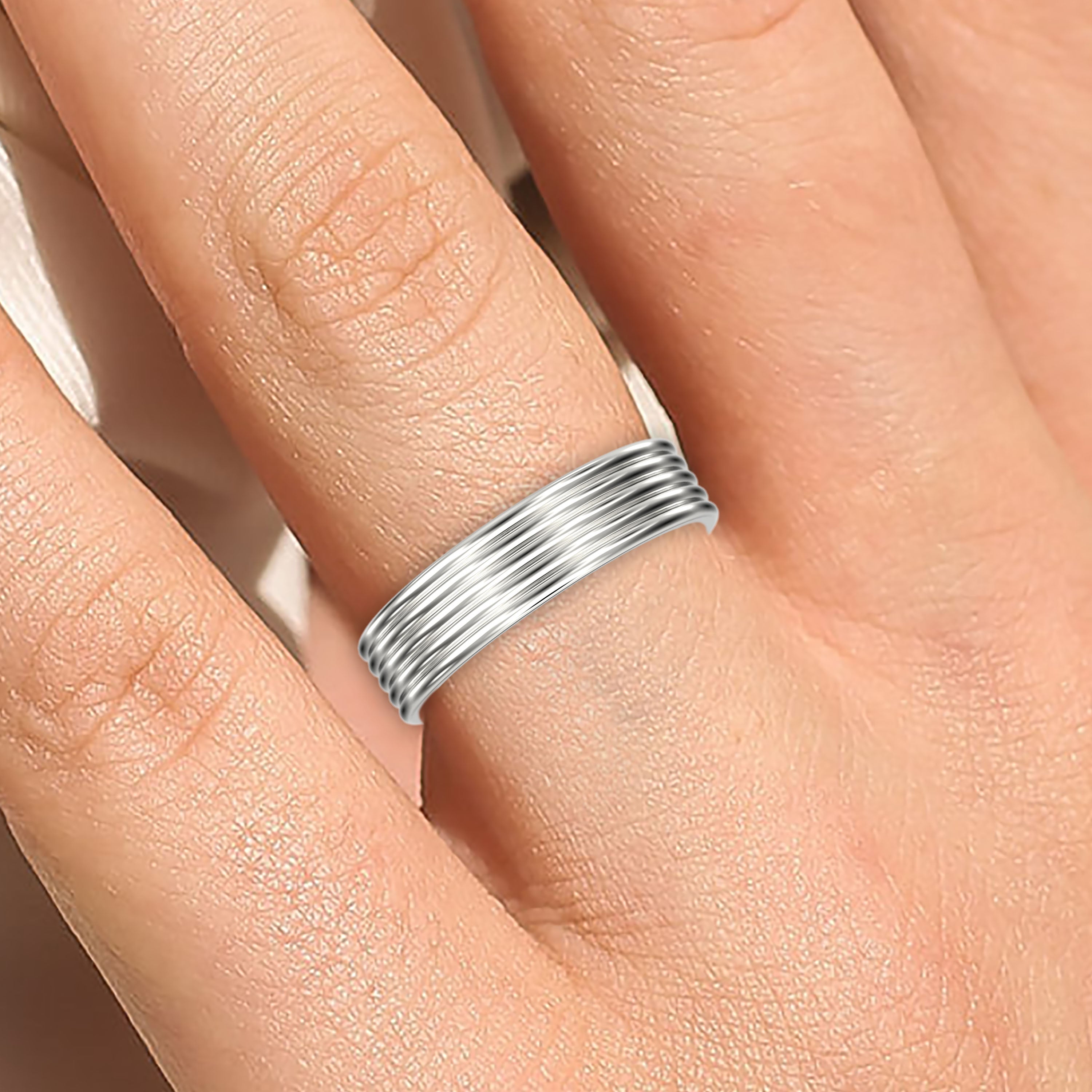 18K Gold Over Silver Row Band Ring - Elegant Anniversary Gift for Women - Perfect for Weddings, Engagements & Special Occasions
