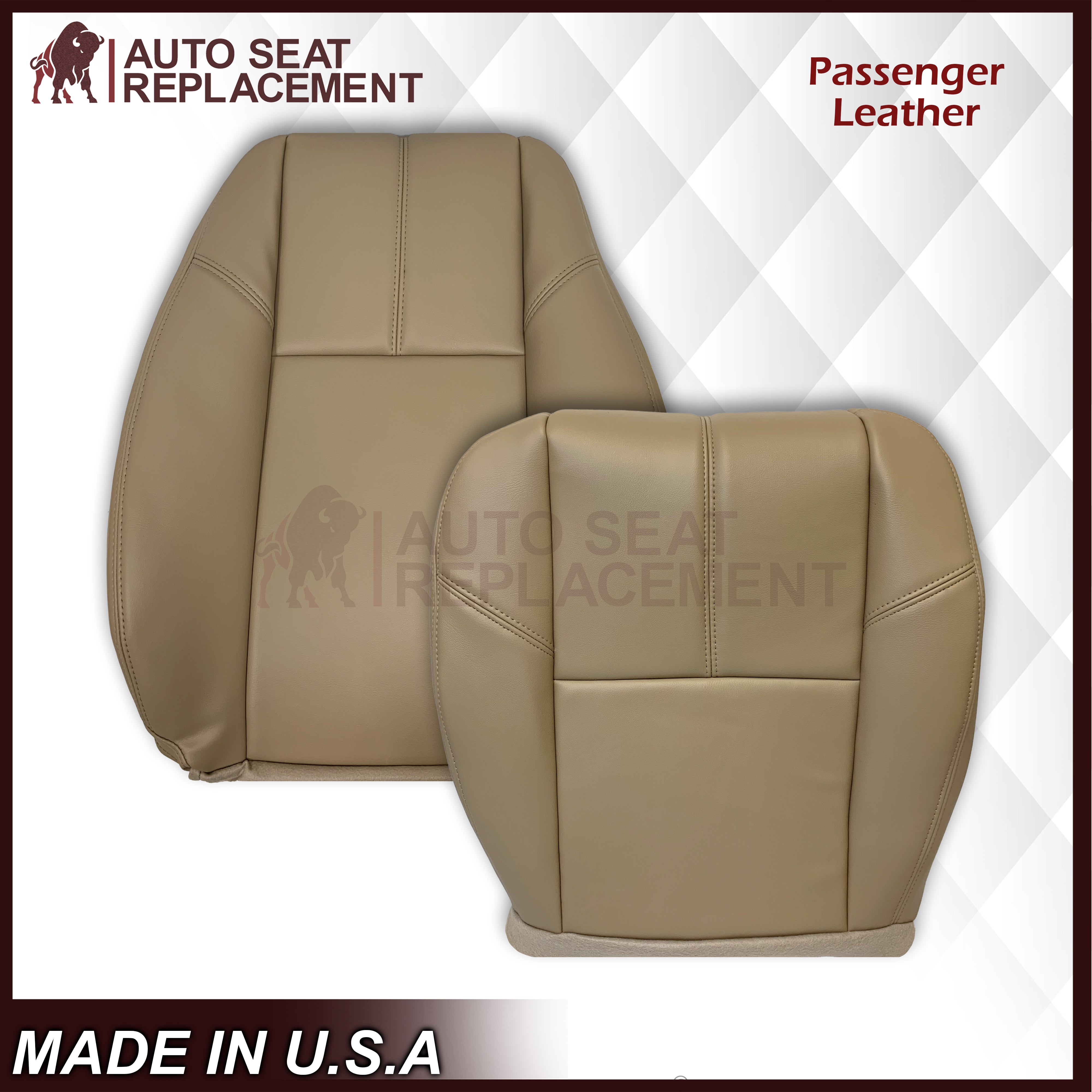 2007-2014 Chevy Silverado Seat Covers - Premium Tan Leather Truck Seat Protectors for Silverado 1500/2500/3500 - Perfect for Road Trips, Work Commutes & Off-Road Adventures