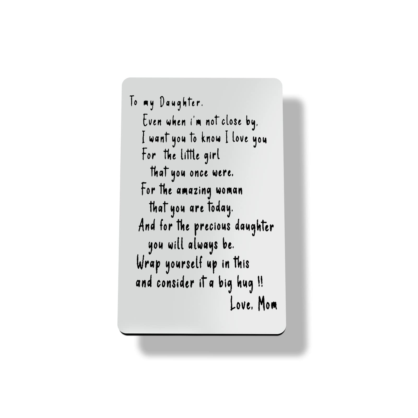Personalized Engraved Wallet Insert Card - Inspirational Daughter Gift for Birthday, Graduation, Christmas & Wedding - Thoughtful Keepsake from Mom - Perfect for Daily Use, Special Occasions & Heartfelt Moments