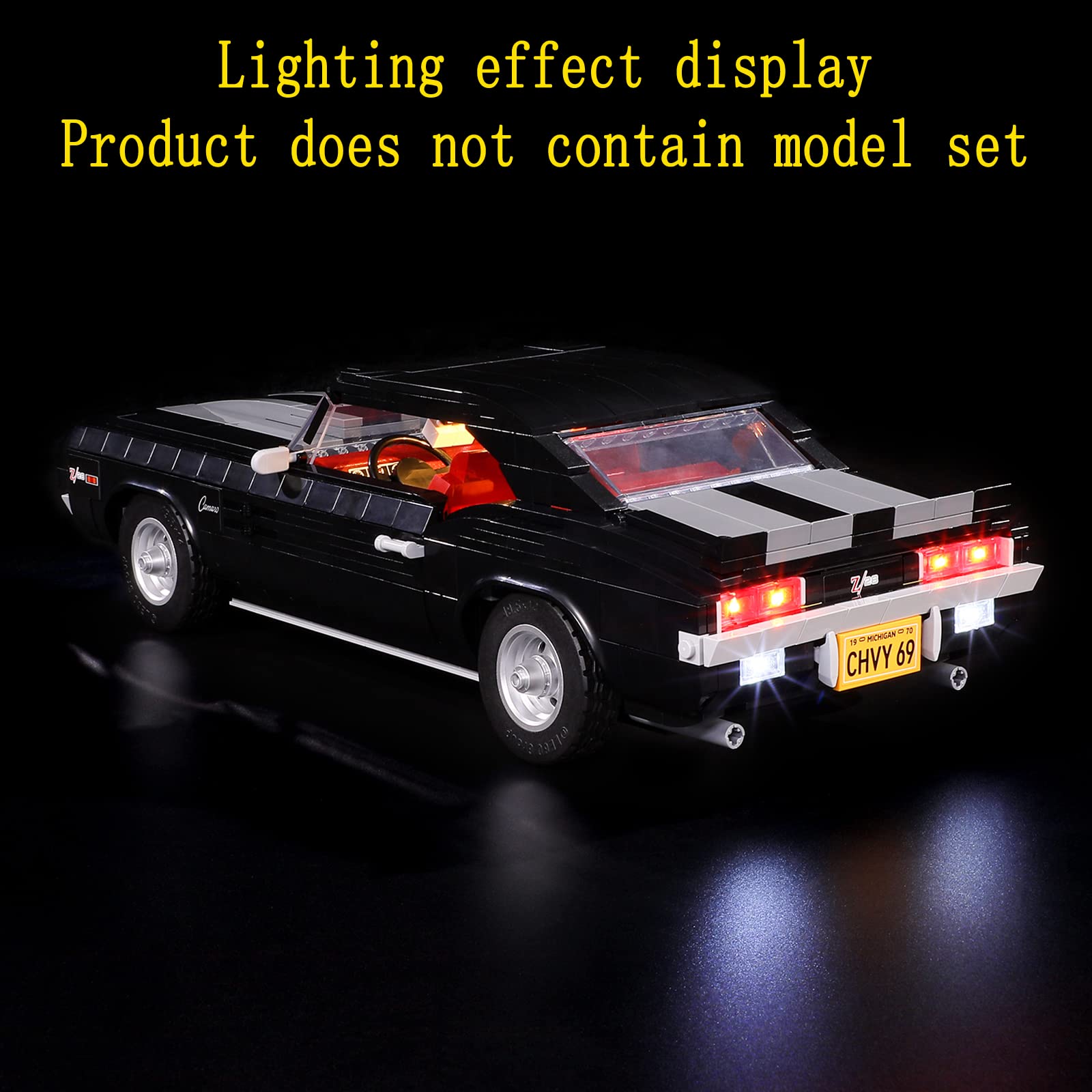 GEAMENT LED Light Kit for Lego Chevrolet Camaro Z28 10304 - Compatible with Creator Expert Set (Model Not Included) - Perfect for Night Displays & Car Enthusiast Collections