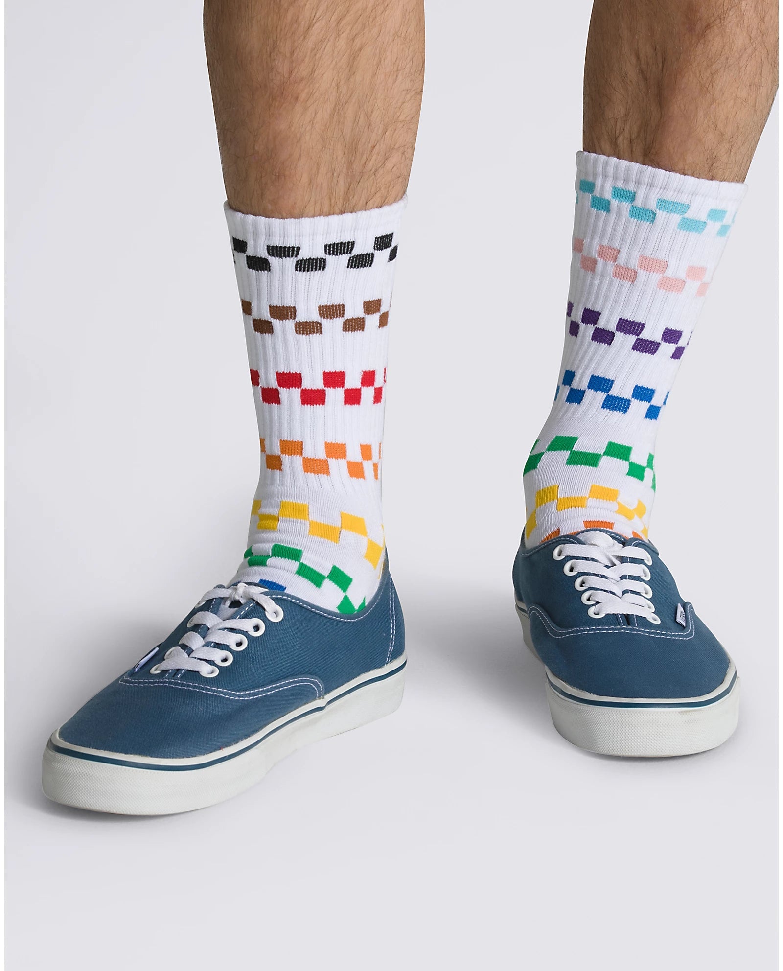 VANS Pride Crew Socks for Men & Women - White Cotton LGBTQ+ Support Socks - Comfortable Everyday Wear for Casual Outfits & Pride Events