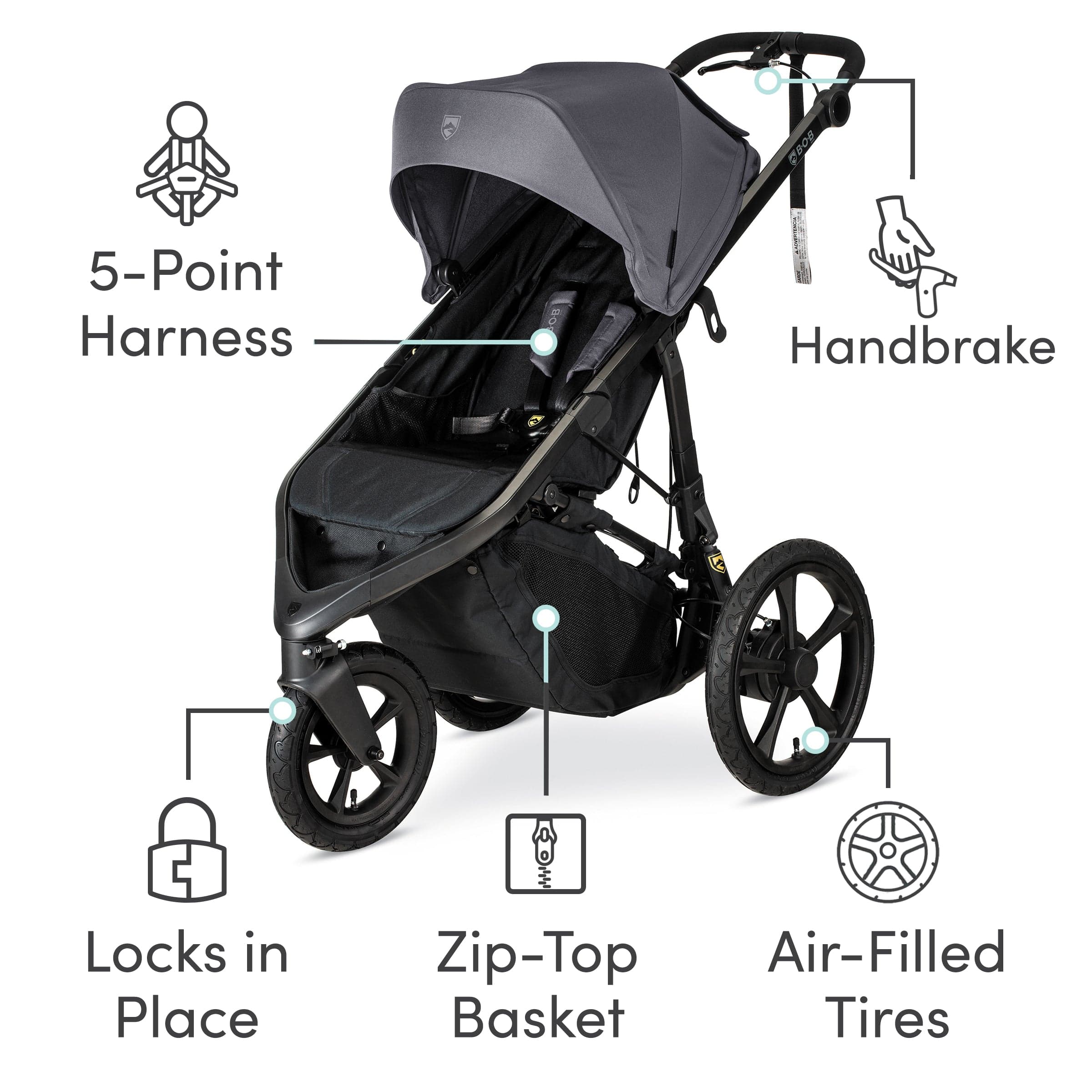 Bob Gear Wayfinder All-Terrain Jogging Stroller - Lightweight Compact Design for Running & Outdoor Adventures - Perfect for Active Parents & Trail Explorers
