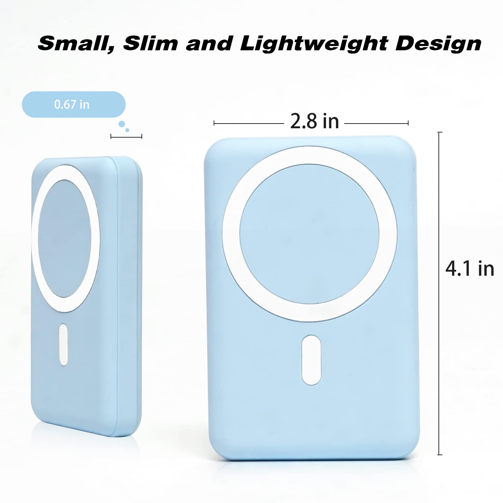10000mAh Magnetic Wireless Portable Charger - PD 22.5W Fast Charging Power Bank with QC3.0 & USB-C | LED Display MagSafe Battery Pack for iPhone 14/13/12 Pro Max/Pro/Mini (Sierra Blue) | Perfect for Travel, Camping & On-the-Go Charging