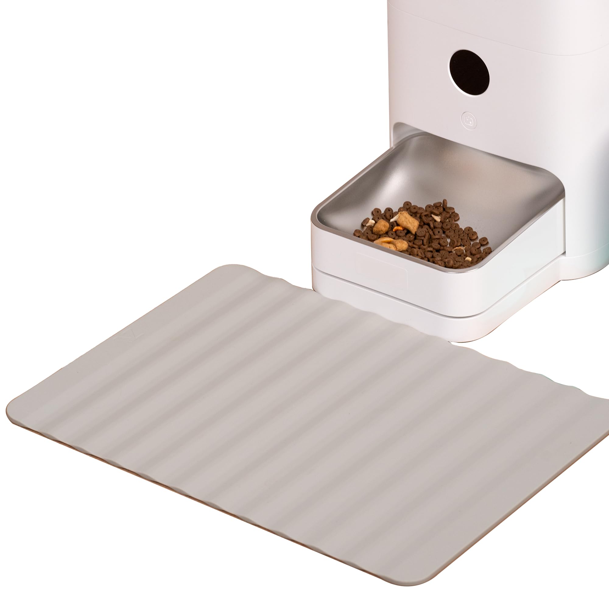 Li&Zhao Waterproof Pet Feeding Mat - Non-Slip Dog & Cat Food Bowl Mat for Floors, Easy Clean Durable Placemat for Pet Food & Water Dishes (Grey) - Perfect for Messy Eaters & Spill Protection in Kitchens or Outdoor Areas