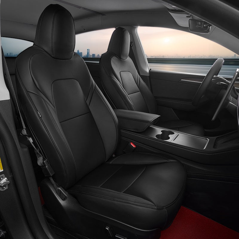 Premium Tesla Model Y Seat Covers (2020-2024) - Waterproof & Custom Fit Car Seat Protectors for Comfort & Style - Perfect for Road Trips, Daily Commutes & Family Adventures