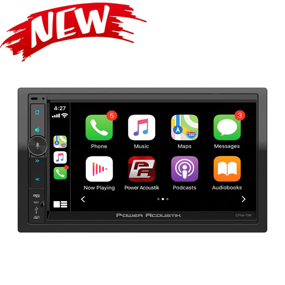 Power Acoustik CPAA 70M 7 Inch Touchscreen Digital Media Receiver - Bluetooth, USB, AUX Input for Car Audio System | Perfect for Upgrading Your Vehicle Stereo with Modern Features