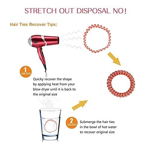 10Pcs Spiral Hair Ties No Crease Hair Bands for Women - Matte Phone Cord Ponytail Holders, Traceless Coil Scrunchies for Girls (Perfect for Workouts, Yoga, School & Everyday Hairstyles)