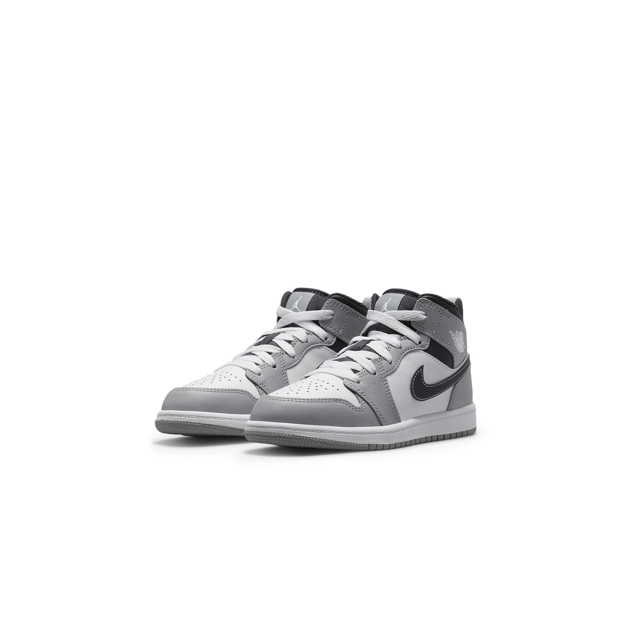 Air Jordan 1 Mid Light Smoke Grey Basketball Shoes (2022) - PS Size for Kids - Perfect for Streetwear & Casual Wear