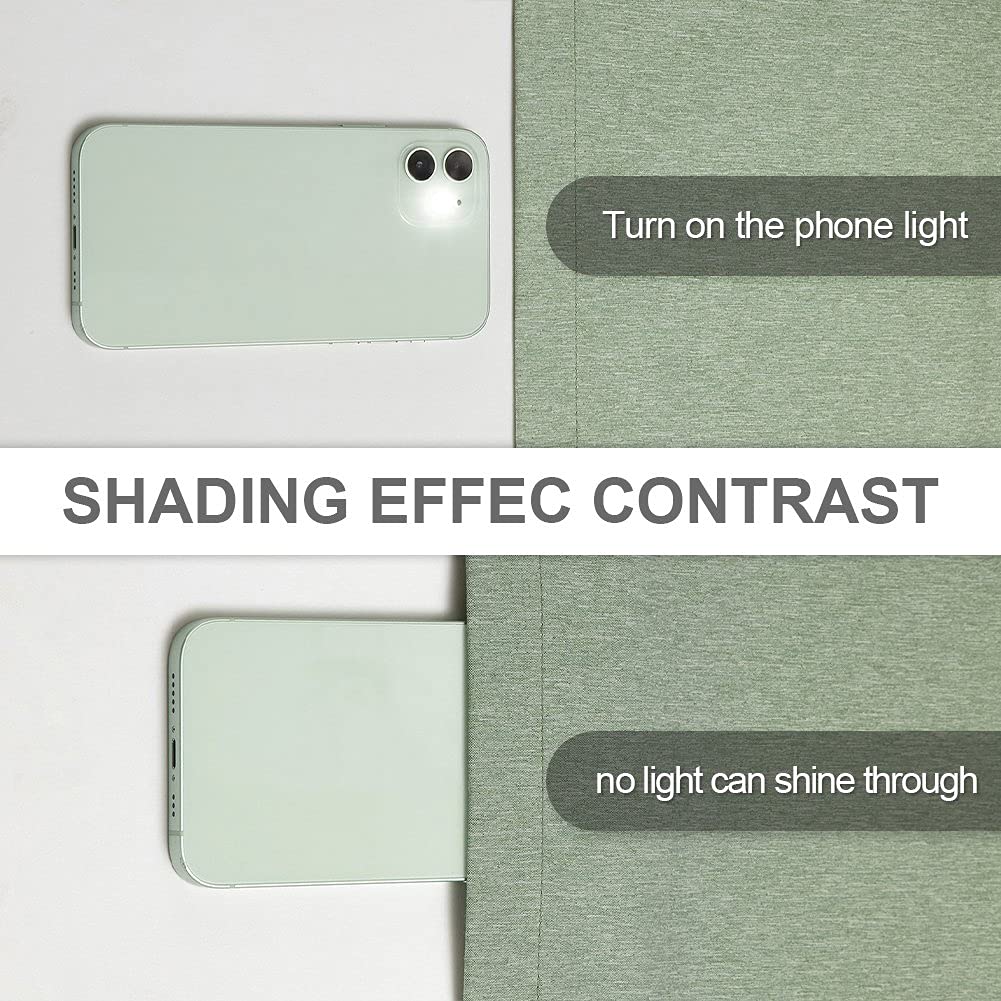 LOYOLADY Blackout Curtains 72x96 Inches - Thermal Insulated Grommet Window Drapes for Bedroom & Living Room - Noise Reducing, Energy Saving, Avocado Green - Perfect for Home Theater, Nursery & Shift Workers