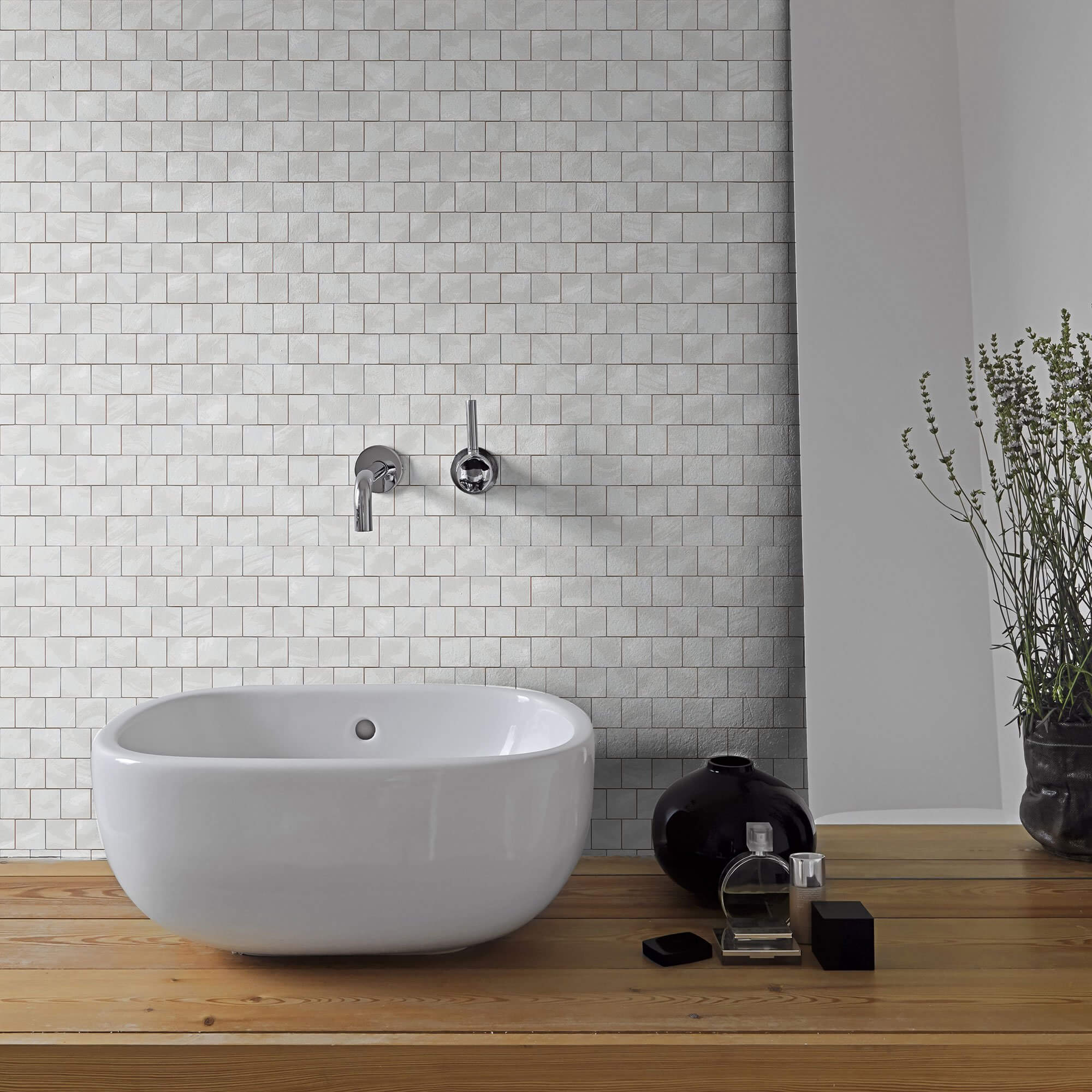 White Geometric Tile Peel and Stick Removable Wallpaper - Self-Adhesive Wall Decal for Kitchen Backsplash, Bathroom, Living Room & Bedroom Decor