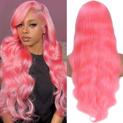 Pink Human Hair Wig