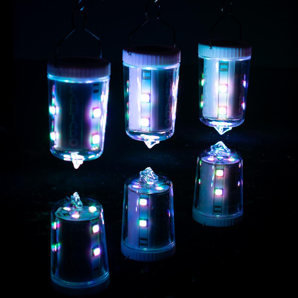 3 Pack Remote Control Color Changing 9 LED Omni360 Lantern Lights - Battery Powered Hanging & Tabletop Omni-Directional Lighting for Camping, Parties, Emergency & Outdoor Decor