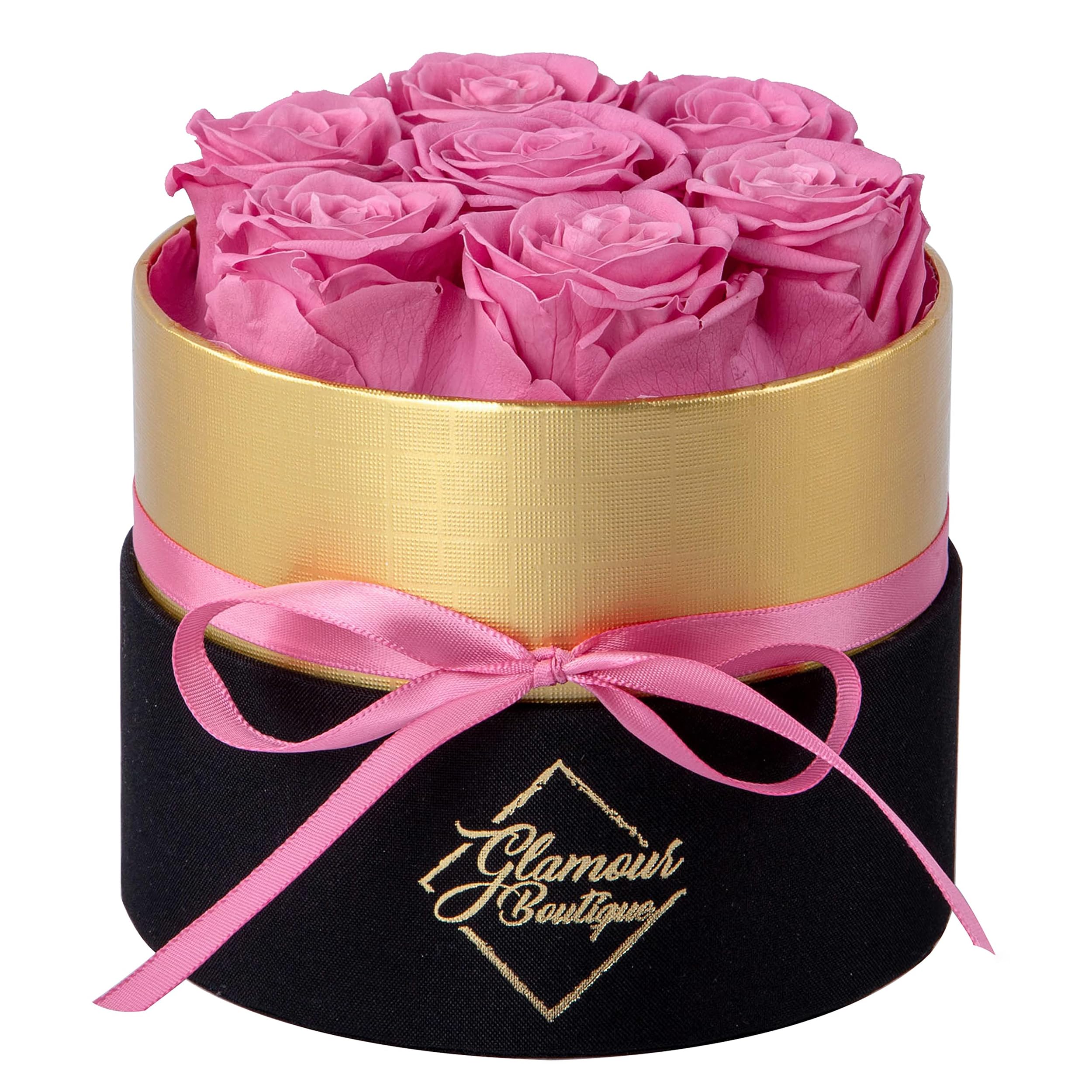 Eternal Preserved Roses in a Gift Box - Forever Fresh Roses for Women, Birthday & Anniversary Gifts for Her, Romantic Home Decor & Wedding Centerpiece - Pink Preserved Roses