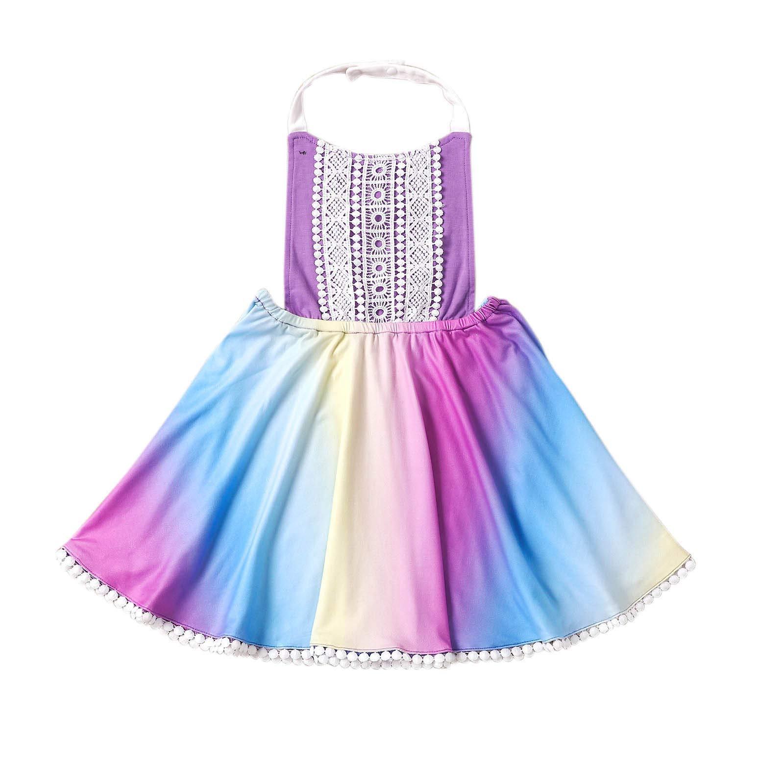Toddler Girls Sleeveless Tie-Dye Lace Princess Party Dress - Birthday Outfit for Baby Girls | Perfect for Birthday Parties, Photo Shoots & Special Occasions