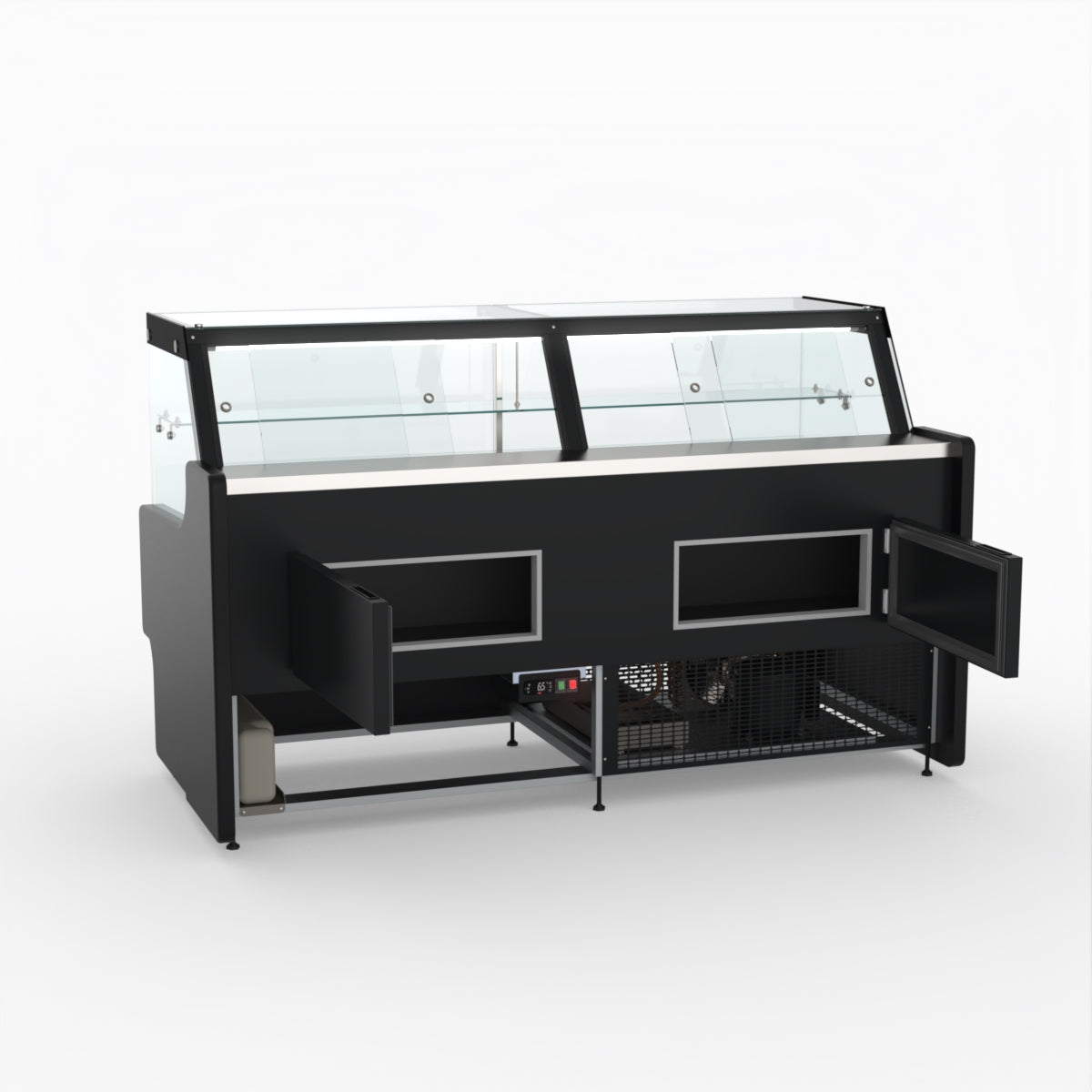 2 Meter AG Deli Showcase Glass Display Case - Perfect for Supermarkets, Delis & Bakeries to Showcase Fresh Food & Pastries