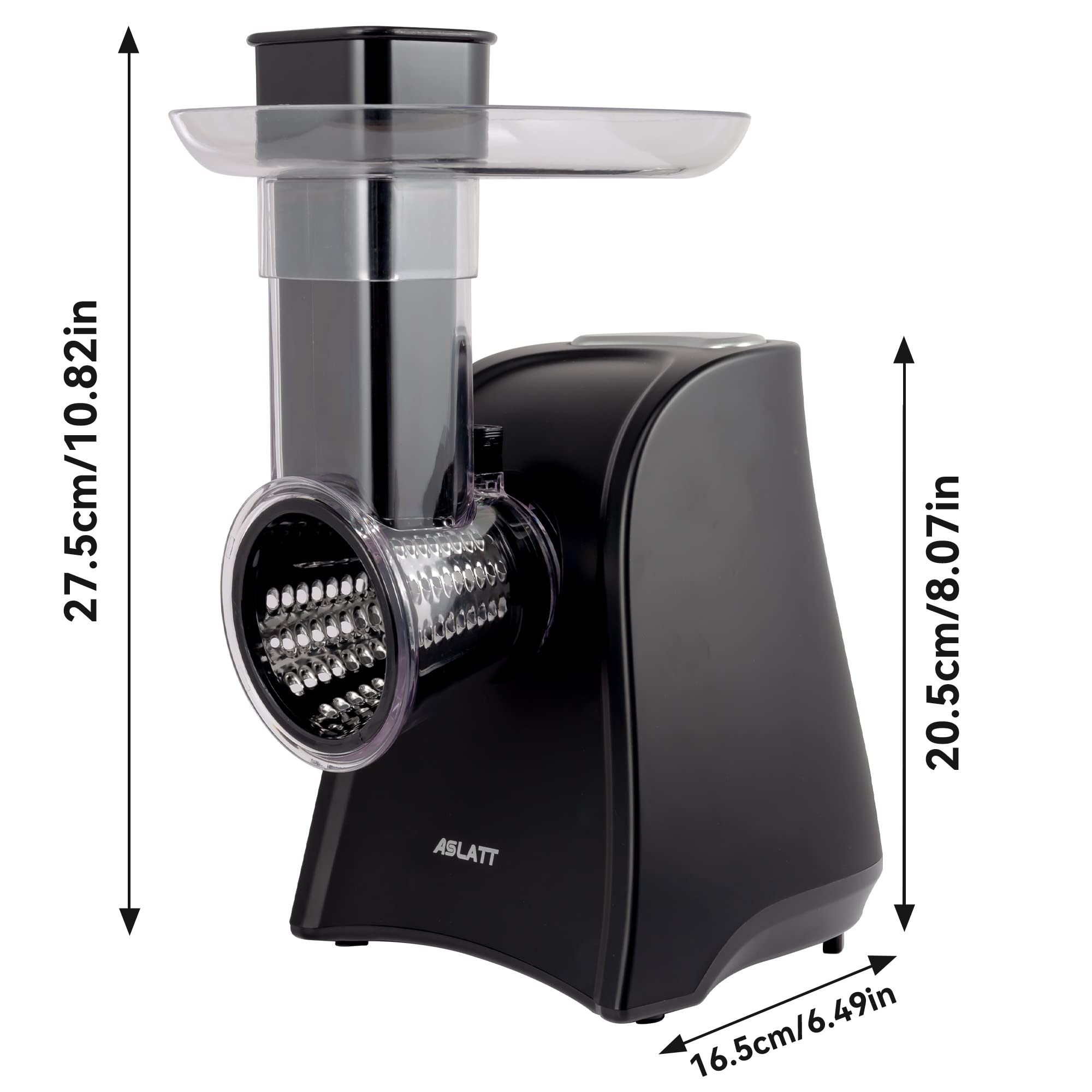 Electric Slicer & Cheese Grater - One-Touch Control Kitchen Appliance with 5 Attachments for Fruits, Vegetables, Cheese | Perfect for Home Cooking, Meal Prep & Salad Making