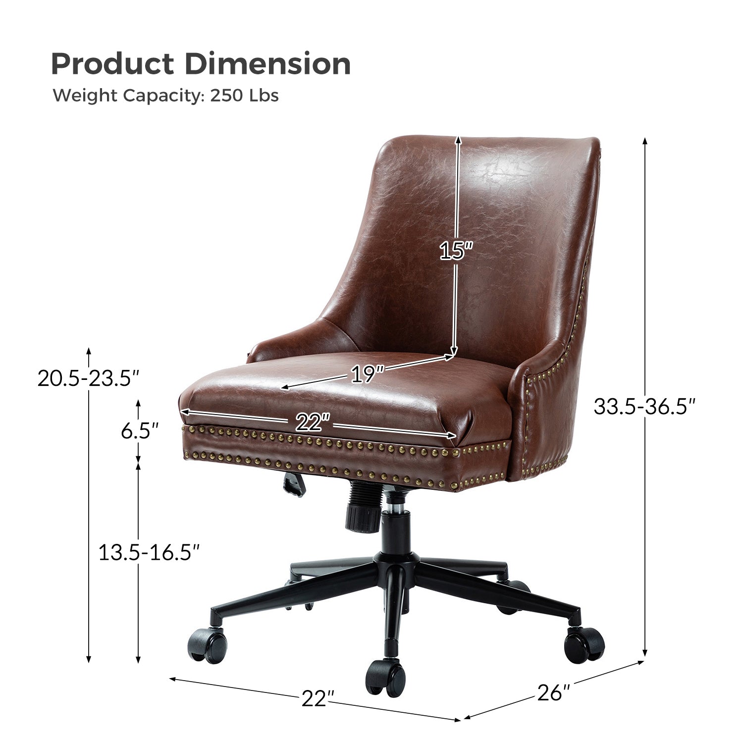 Juniper Vegan Leather Office Chair - Ergonomic Executive Desk Chair for Home & Office - Eco-Friendly PU Leather, Adjustable Height, Comfortable Seating for Long Hours