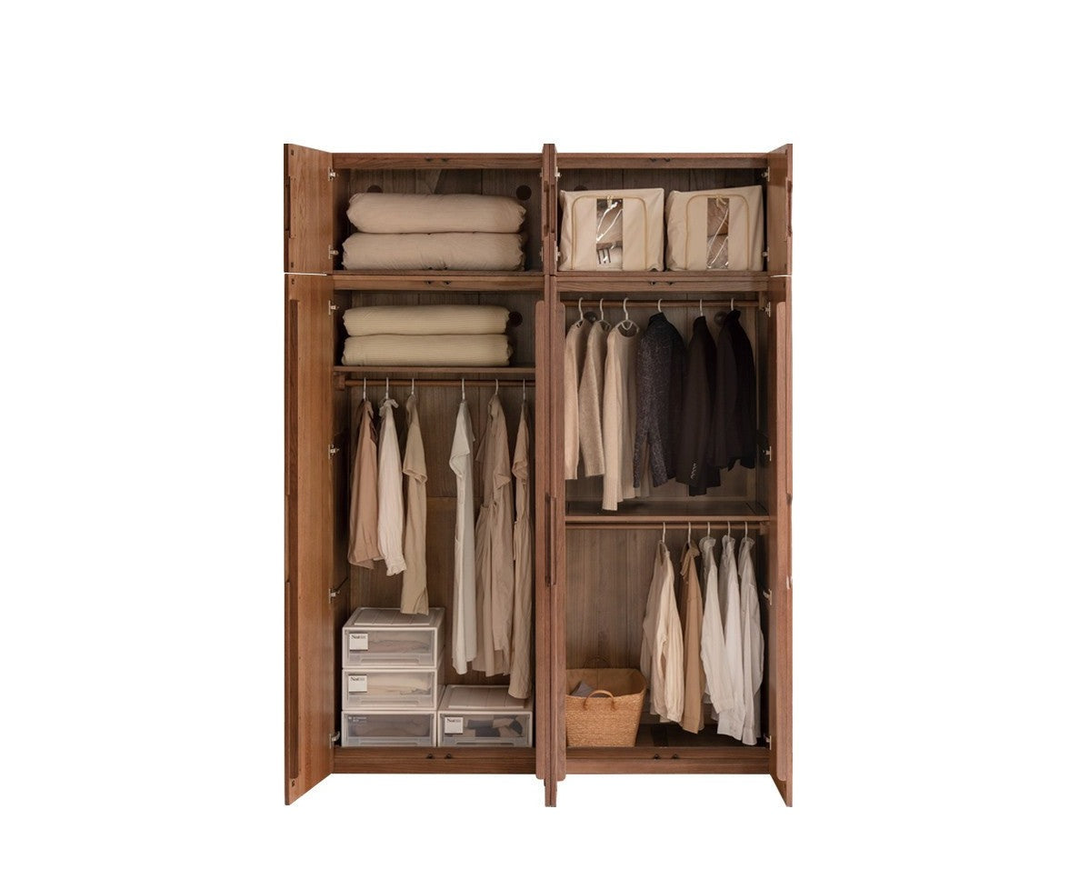 Solid Oak Wood Modern Wardrobe - Stylish & Durable Closet for Bedroom, Walk-In Closet, or Guest Room Storage