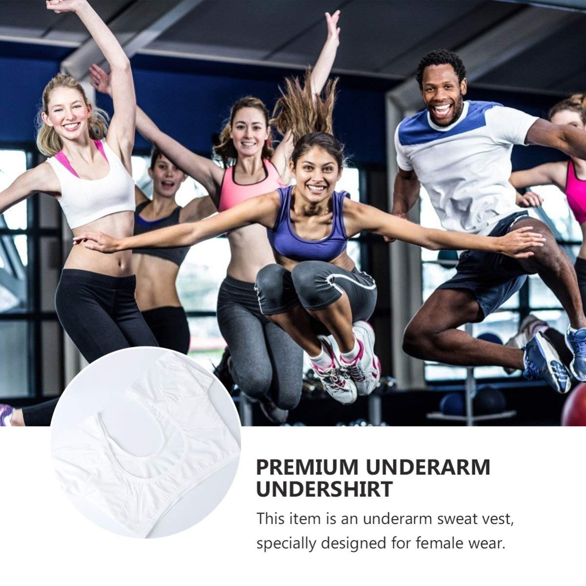 Beavorty Reusable Underarm Sweat Pads for Women - Quick Dry White Sweatproof Vest, Workout & Everyday Use, Dove Scented Shower Steamer Compatible - Perfect for Gym, Yoga & Hot Weather Protection