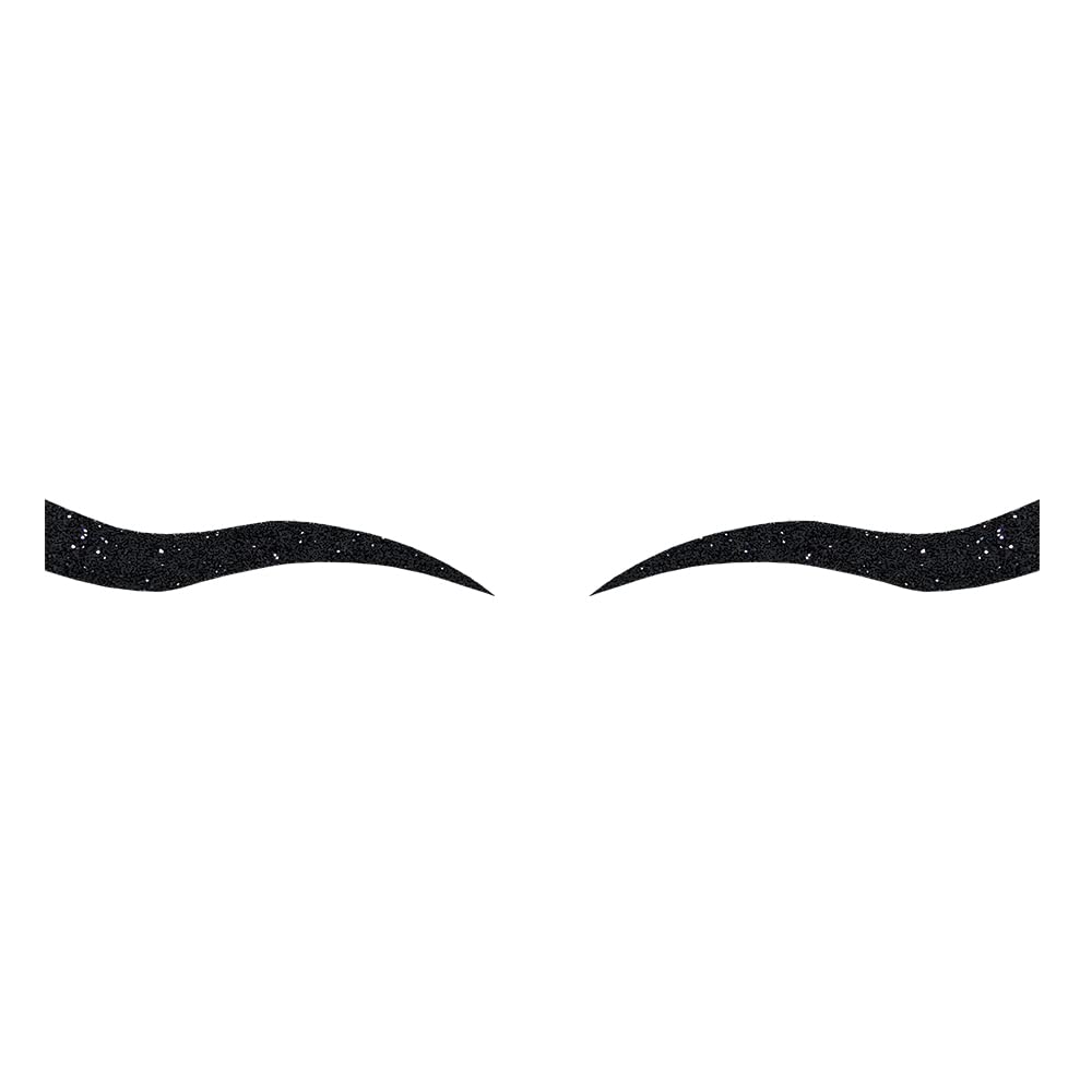 Comet Busters Glitter Black Eyeliner Stickers (EYE078) - Waterproof Self-Adhesive Eye Makeup Decals for Parties, Halloween & Cosplay