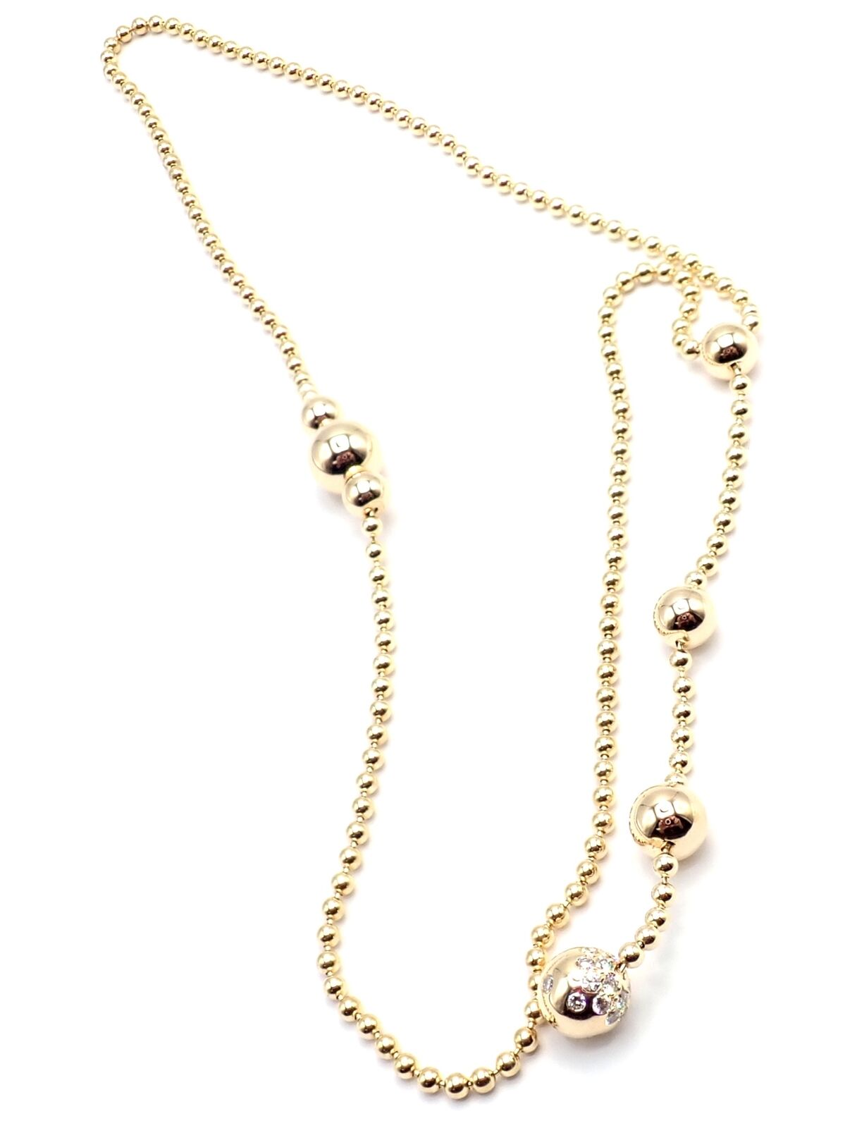 Authentic Cartier Draperie de Decollate 18k Yellow Gold Diamond Necklace for Women - Luxury Fine Jewelry Gift for Anniversary, Wedding & Special Occasions
