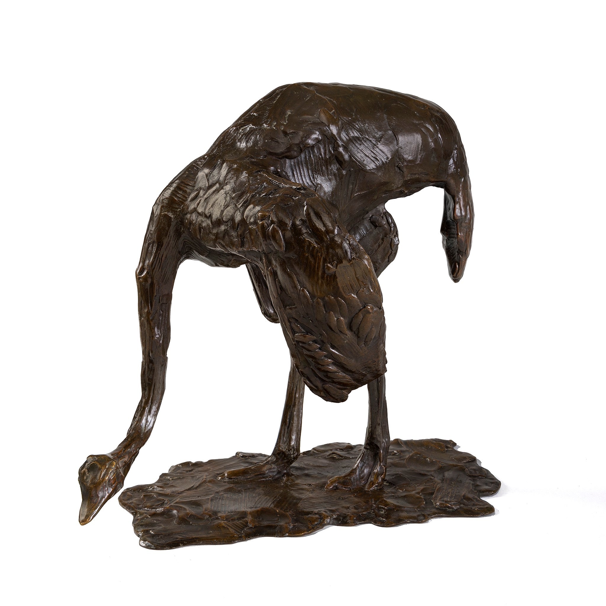Rembrandt Bugatti Ostrich Lowering Head Bronze Sculpture - Authentic Art Deco Statue for Home Decor, Office Display & Luxury Gift