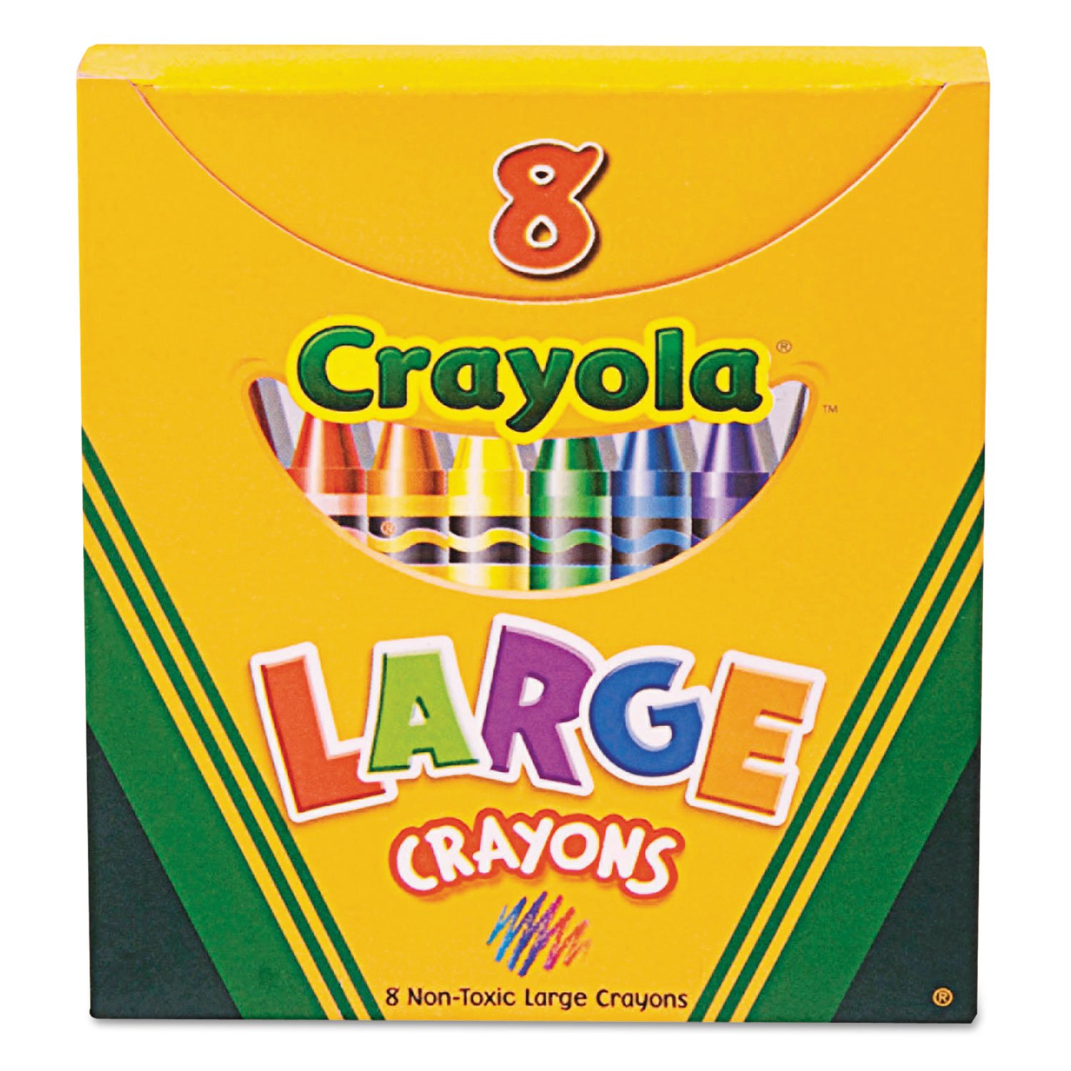 Crayola 520080 Large Crayons, 8 Colors in Tuck Box - Non-Toxic, Washable Art Supplies for Kids, Toddlers & Preschoolers - Perfect for Classroom, Homeschool & Creative Drawing Activities