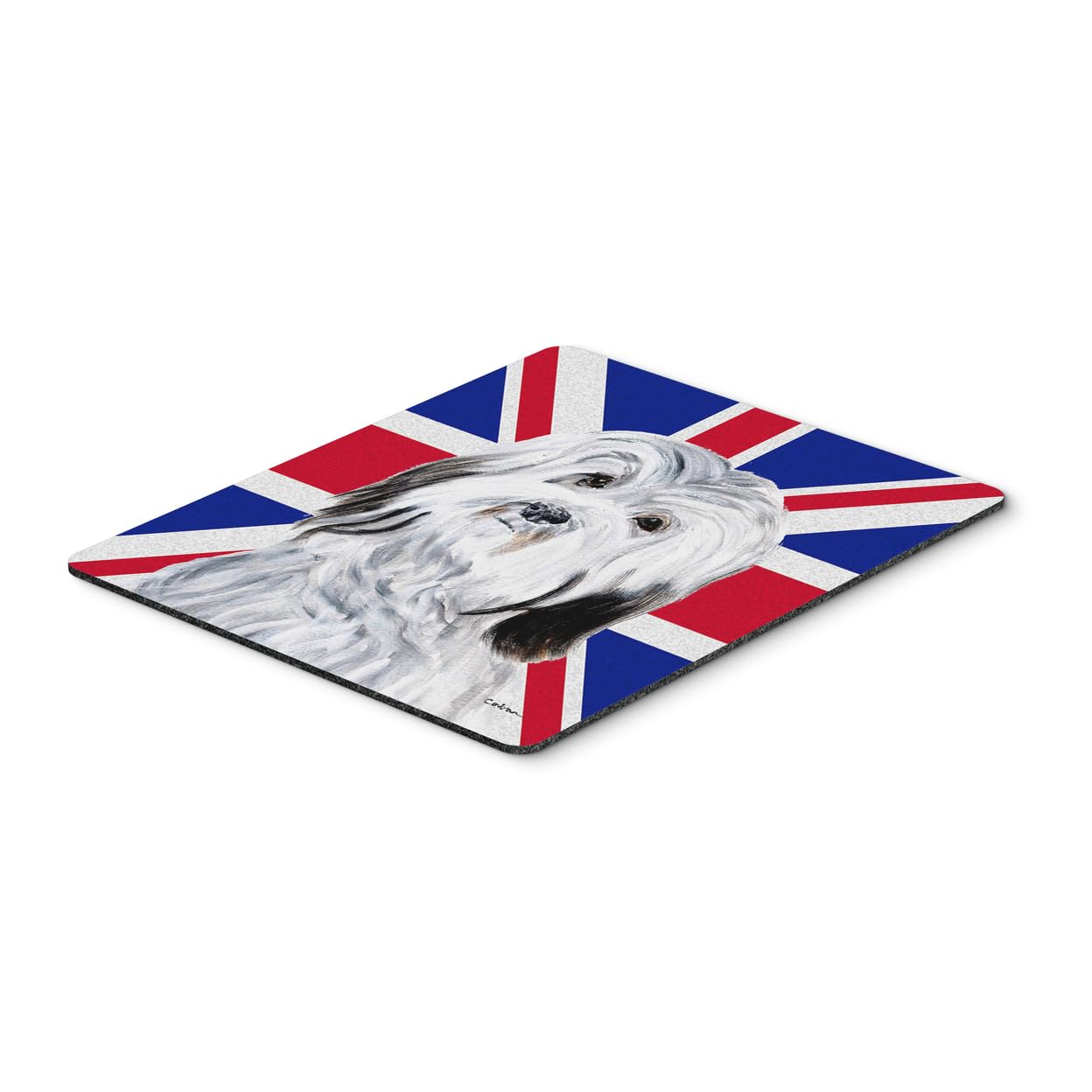 Caroline's Treasures SC9874MP Havanese Dog with British Flag Mouse Pad - Large Washable Non-Slip Desk Mat for Office, Gaming & Laptop Use | Perfect for Home Office, Computer Work & British Decor Enthusiasts