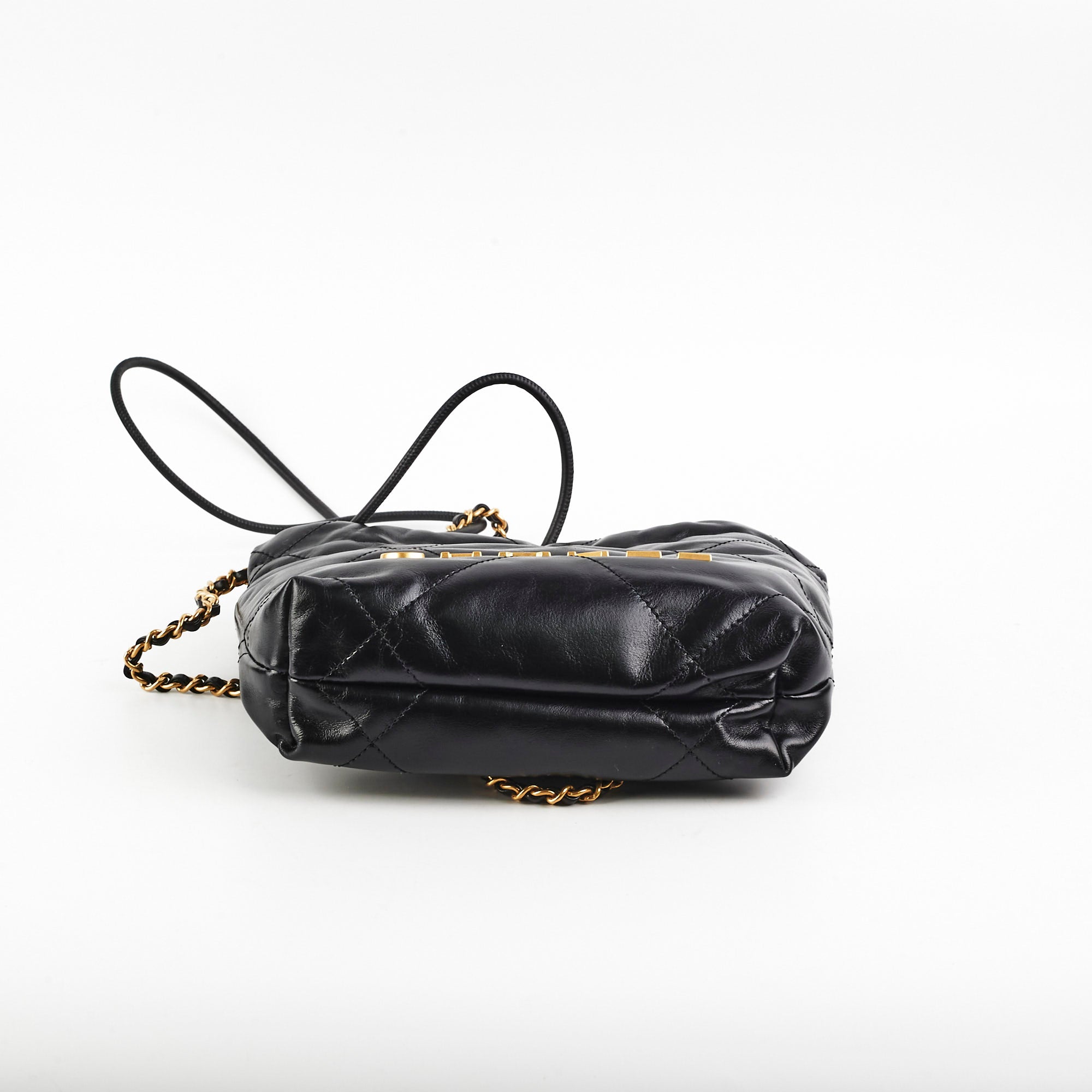 Chanel Mini 22 Bag Black Lambskin Leather Crossbody Purse for Women - Perfect for Date Night & Evening Events