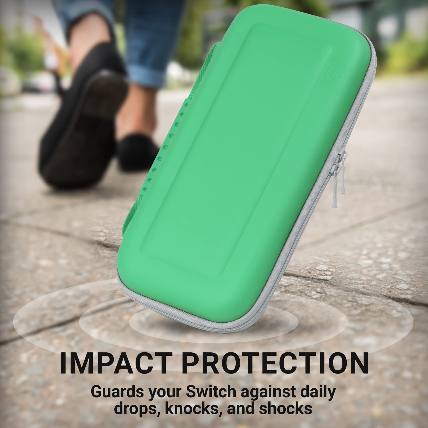 Orzly Protective Carrying Case for Nintendo Switch OLED Console - Durable Travel Case with Accessories & Game Storage Compartment - Easy Clean Design - Perfect for Travel, Commuting & Gaming On The Go