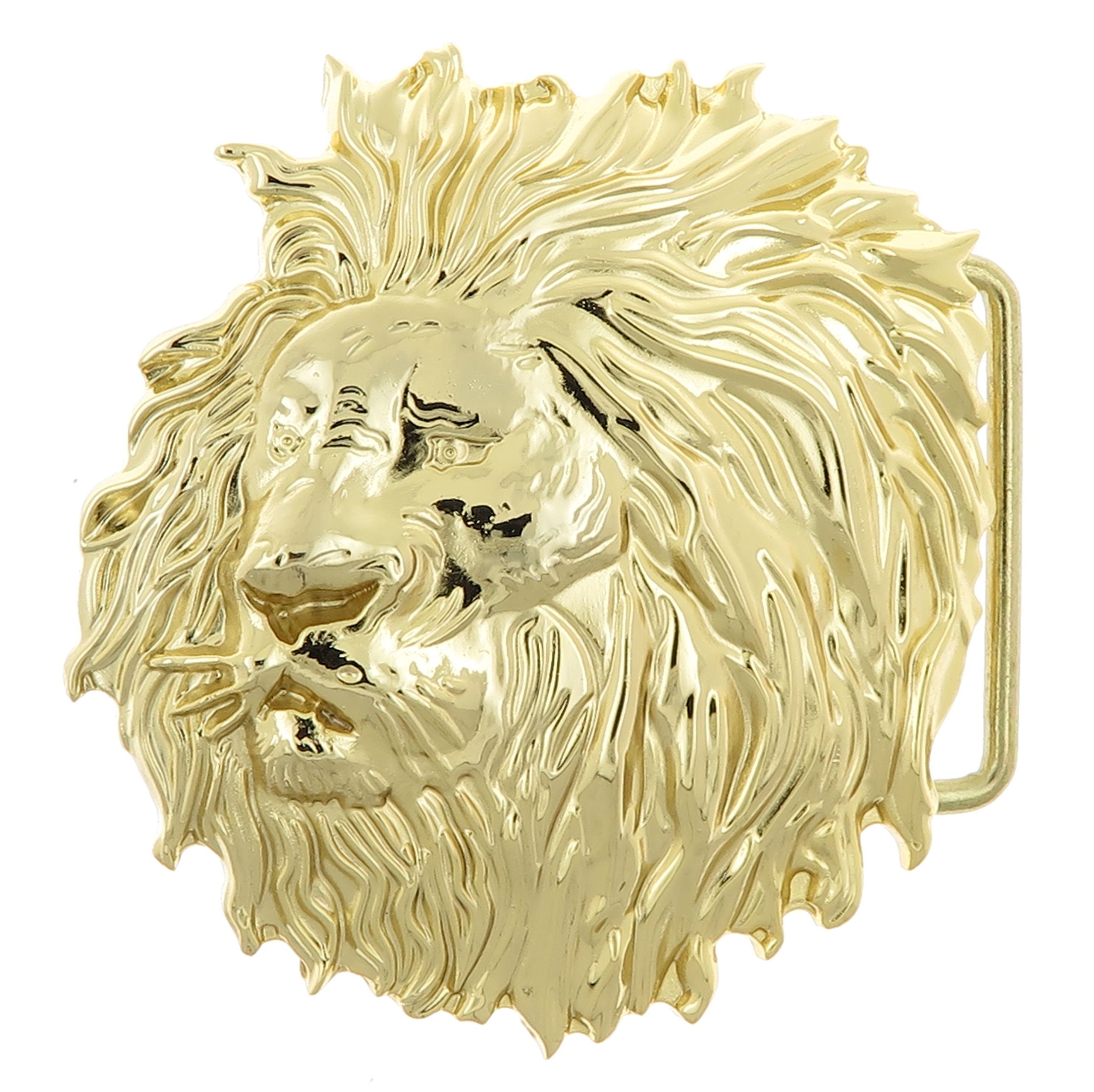 Lion Head Gold-Plated Belt Buckle - Premium Men's Fashion Accessory for Formal Events & Everyday Style