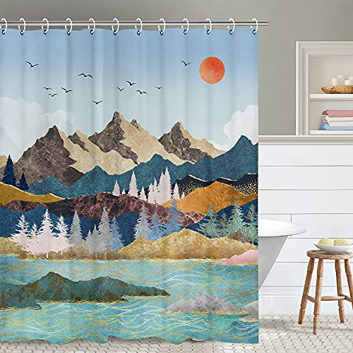 Watercolormountainandsun