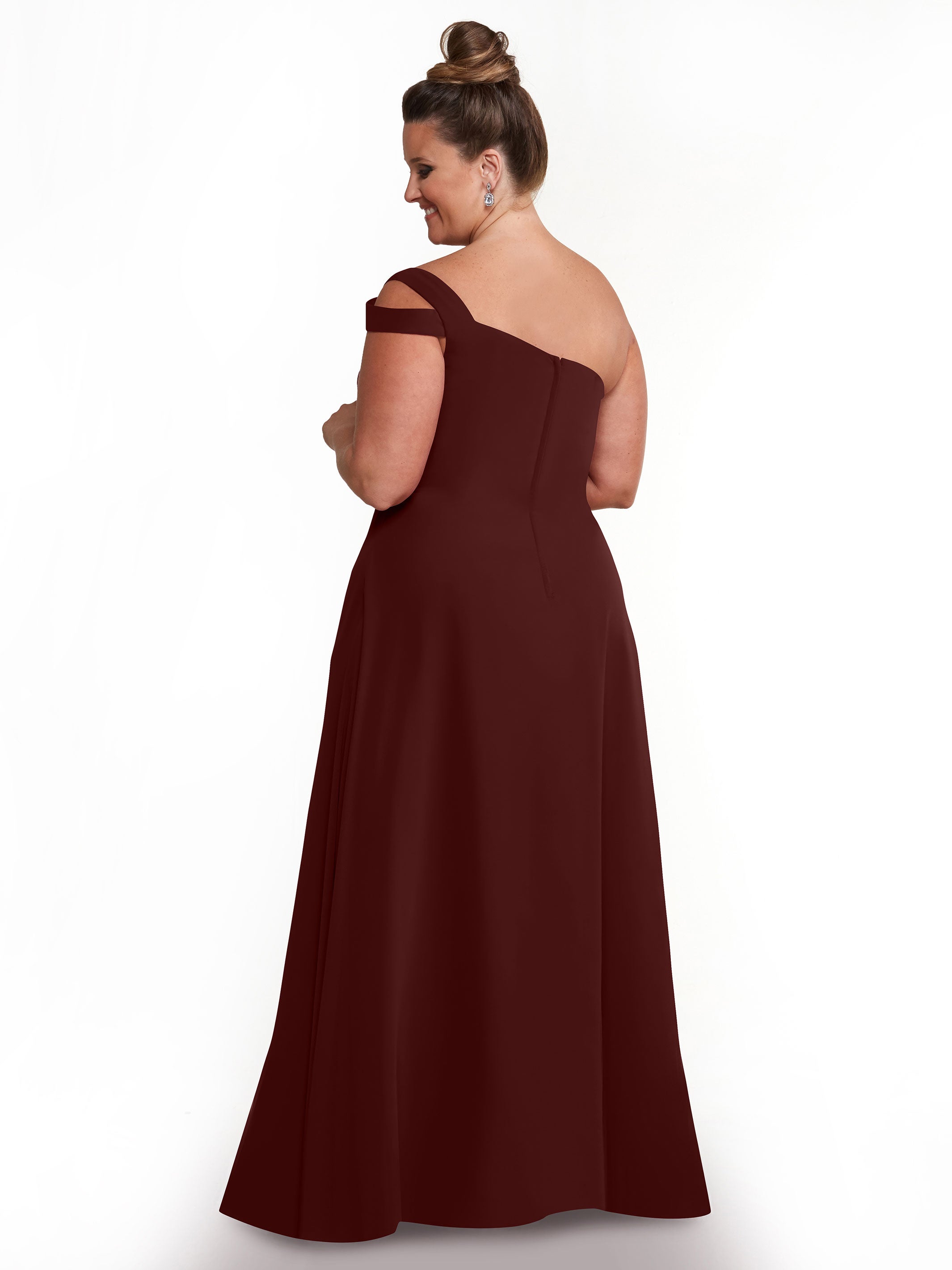 Elegant 80139 Chiffon A-Line One Shoulder Bridesmaid Dress with High Slit - Perfect for Weddings, Prom & Formal Events