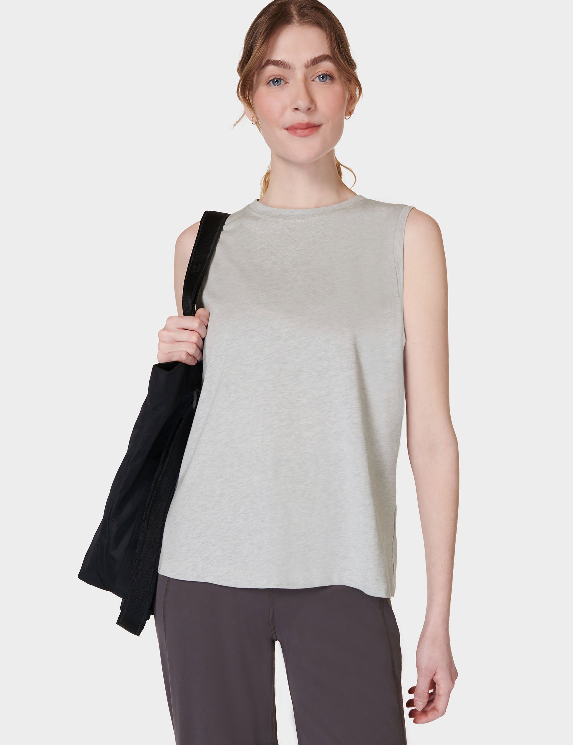 Essential Sleeveless Vest for Women - Light Grey Marl | Comfortable Layering Piece for Gym, Workout & Casual Wear