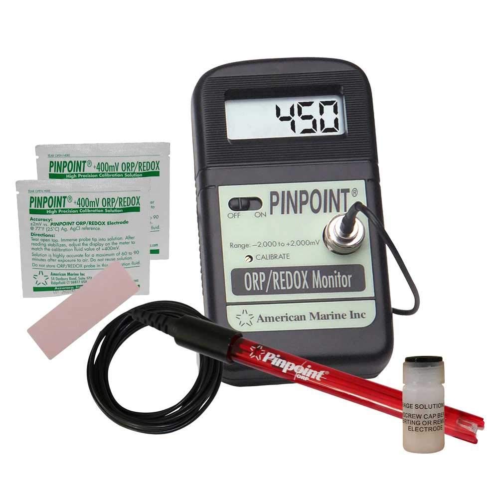 Premium American Marine Pinpoint ORP Monitor - Water Quality Tester for Aquariums, Pools & Hydroponics | Accurate Oxidation-Reduction Potential Measurement