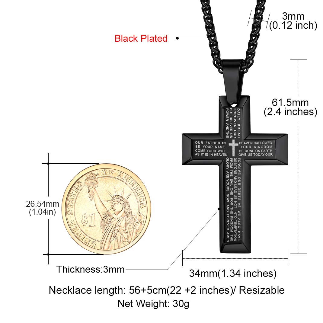 GOLDCHIC JEWELRY Cross INRI Crucifix Pendant Necklace with Virgin Mary Miraculous Medal - Religious Christian Jewelry for Women & Men - Perfect for Baptism, First Communion, Confirmation & Daily Wear