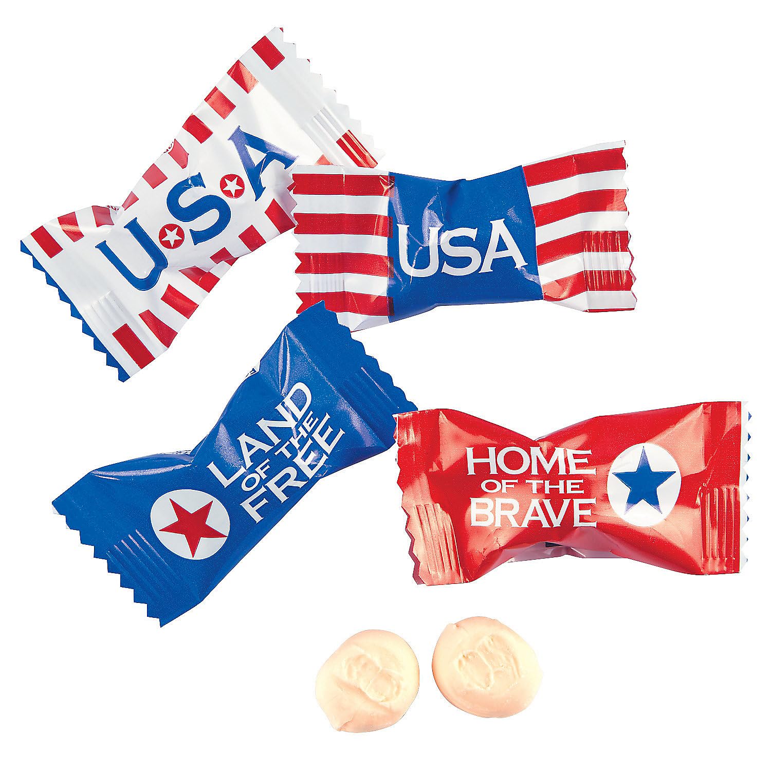 USA Patriotic Sweet Creams Candy - 108 Individually Wrapped Pieces for 4th of July, Memorial Day & Labor Day Celebrations - Perfect for Parties, Parades and Patriotic Gift Baskets