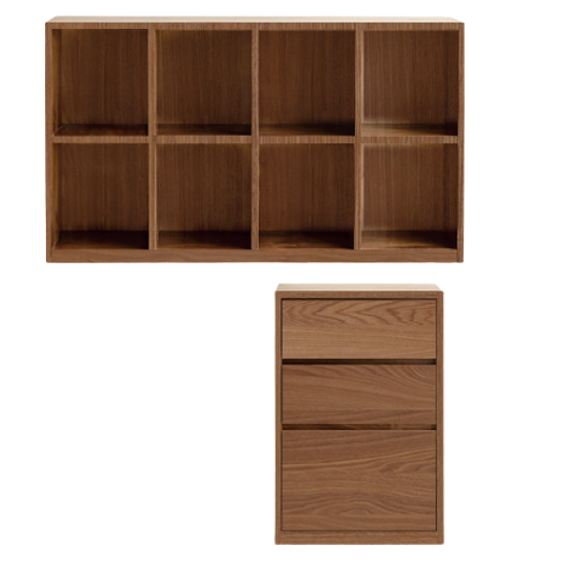 51.1x13.7x29.5 inch / 130x35x75cm + 19.6x13.7x29.5 inch / 50x35x75cm / walnut color / Ash A+E style cabinet