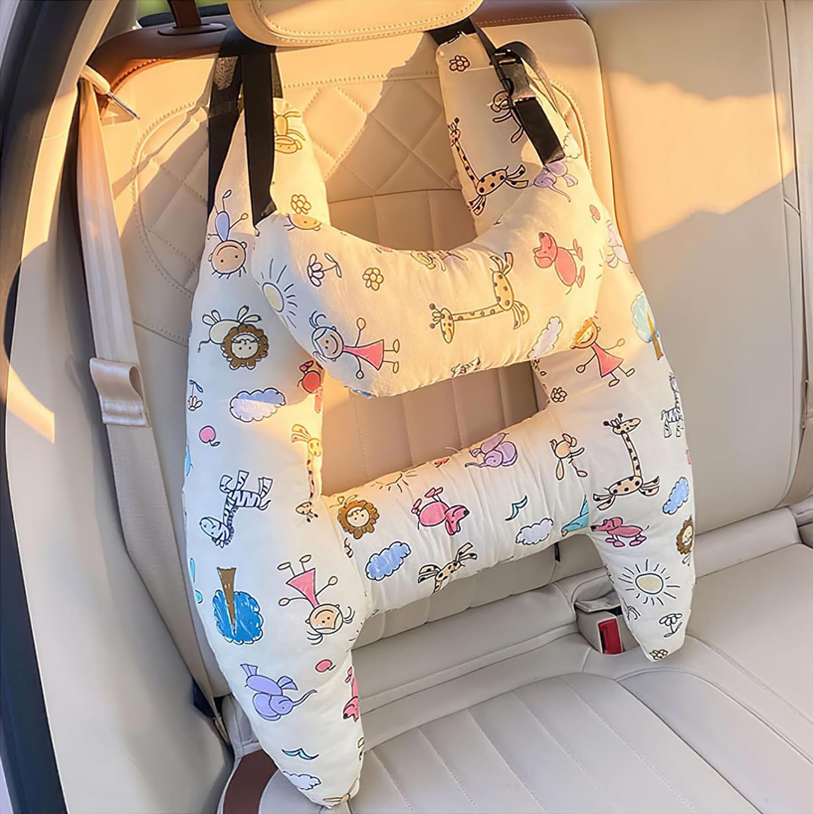 **Ziyatrends SwiftCare™ Travel Pillow for Kids & Adults - H-Shape Neck Support, Car Sleeping Headrest Cushion (Style F) - Perfect for Road Trips, Airplane Travel & Office Naps**