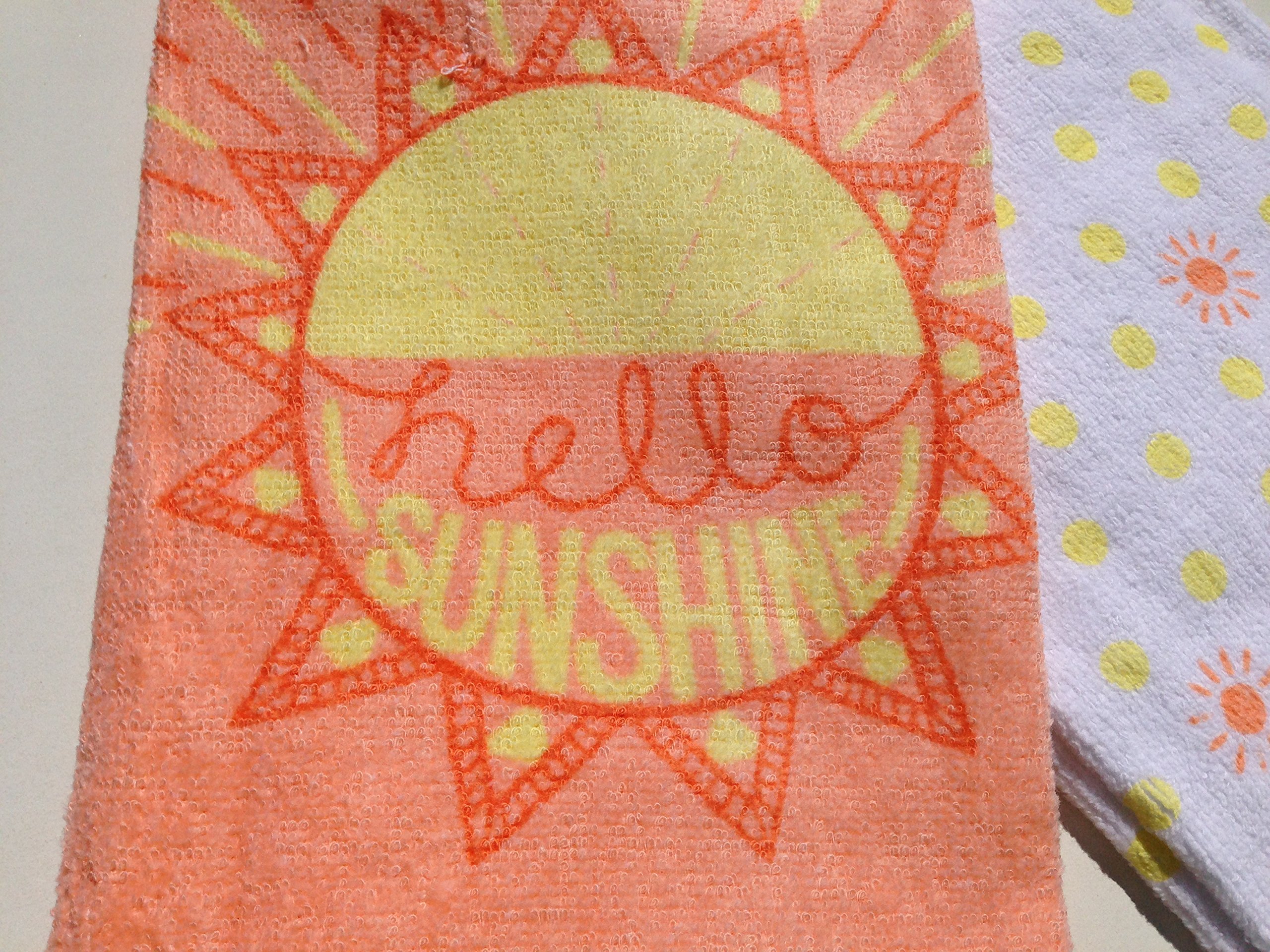 2-Piece 'Hello Sunshine' Kitchen Towel Set - Soft & Absorbent Cotton Dish Towels for Drying Dishes, Cleaning & Decor - Perfect for Farmhouse, Rustic & Modern Kitchens