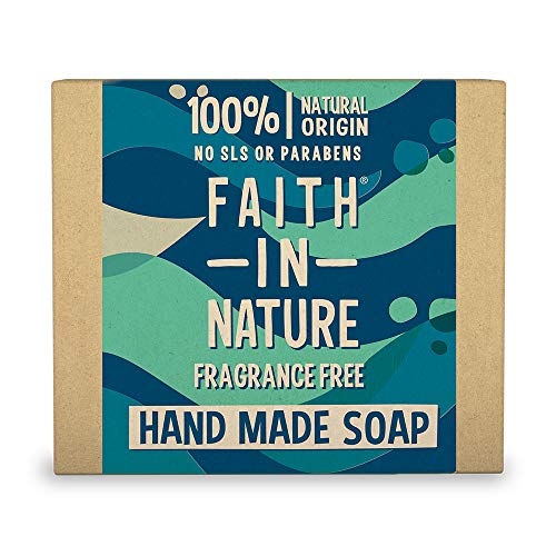 Faith in Nature - Unscented Handmade Soap Bar 100g for Sensitive Skin | Vegan, Natural & Gentle Cleansing | Perfect for Daily Face & Body Wash, Travel & Eco-Friendly Gifting