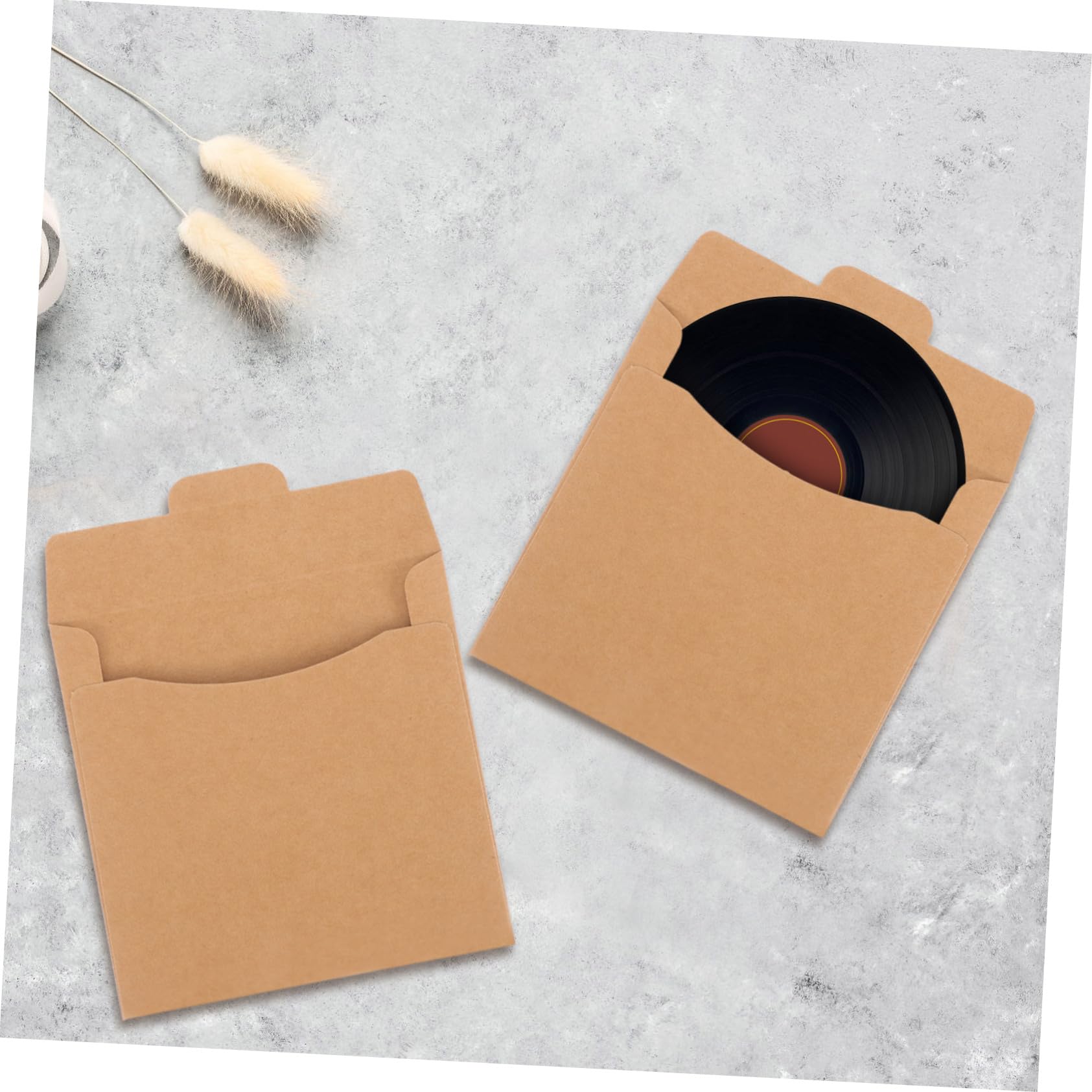 ARTIBETTER 50pcs Kraft Paper DVD Sleeves - Eco-Friendly Storage Envelopes for CDs, DVDs, Games | Perfect for Home, Office, School & Media Organization