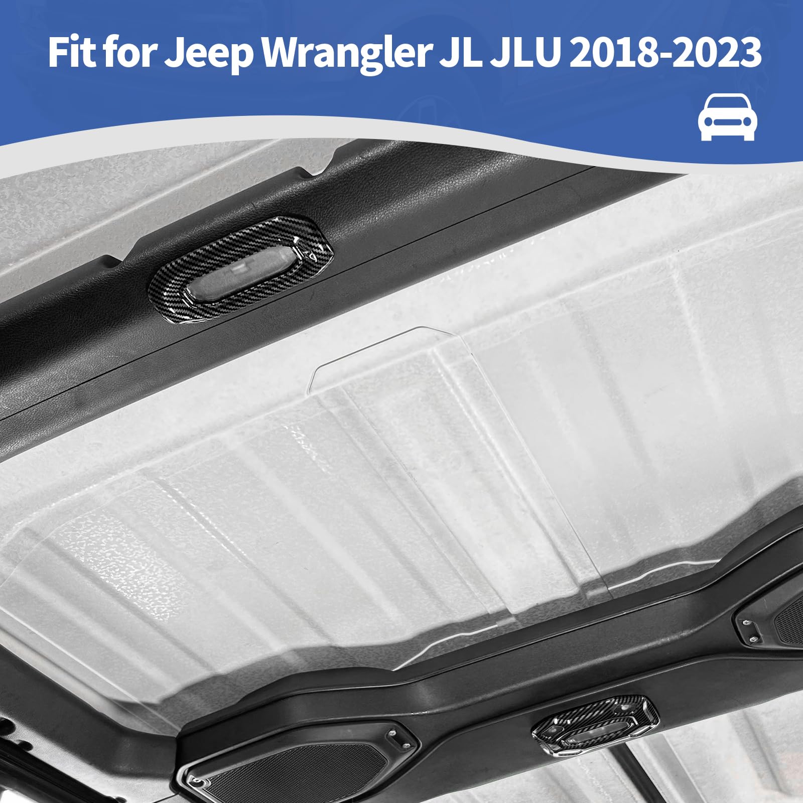 Premium Carbon Fiber Dome Light Cover Trim for Jeep Wrangler JL & Gladiator JT (2018-2023) - Interior Accessories Set of 3 - Upgrade Your Off-Road Vehicle Lighting for Night Adventures & Camping