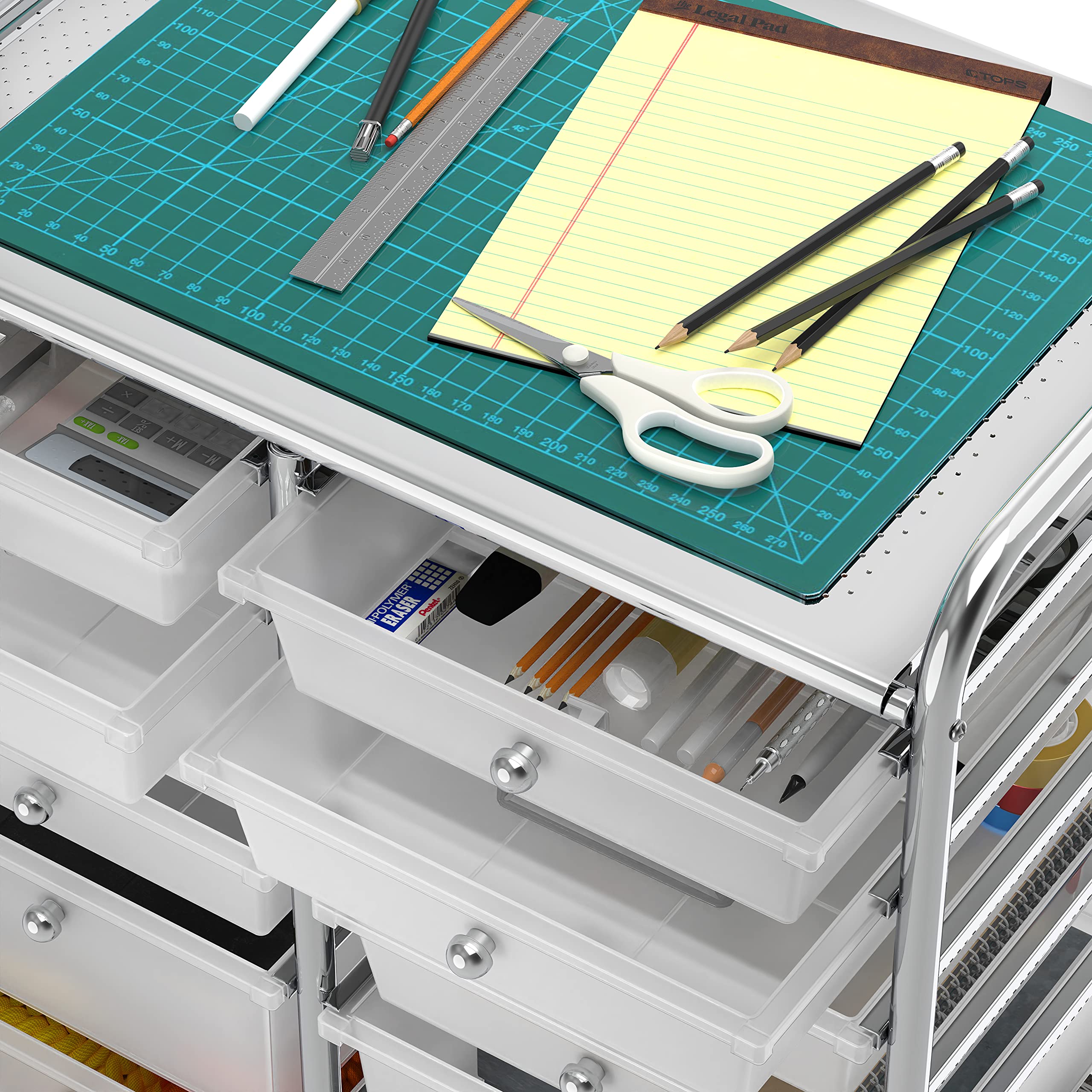 12-Drawer Rolling Utility Cart - Mobile Storage Organizer for Art, Craft & Office Supplies - Perfect for Home, Studio & Classroom Organization