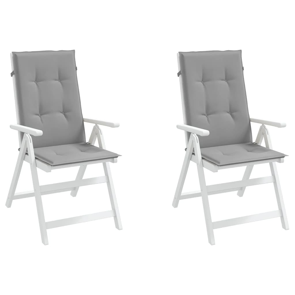 vidaXL 2-Piece Outdoor Highback Chair Cushions - Waterproof Polyester Cushions with Foam Fiber Filling - 47.2