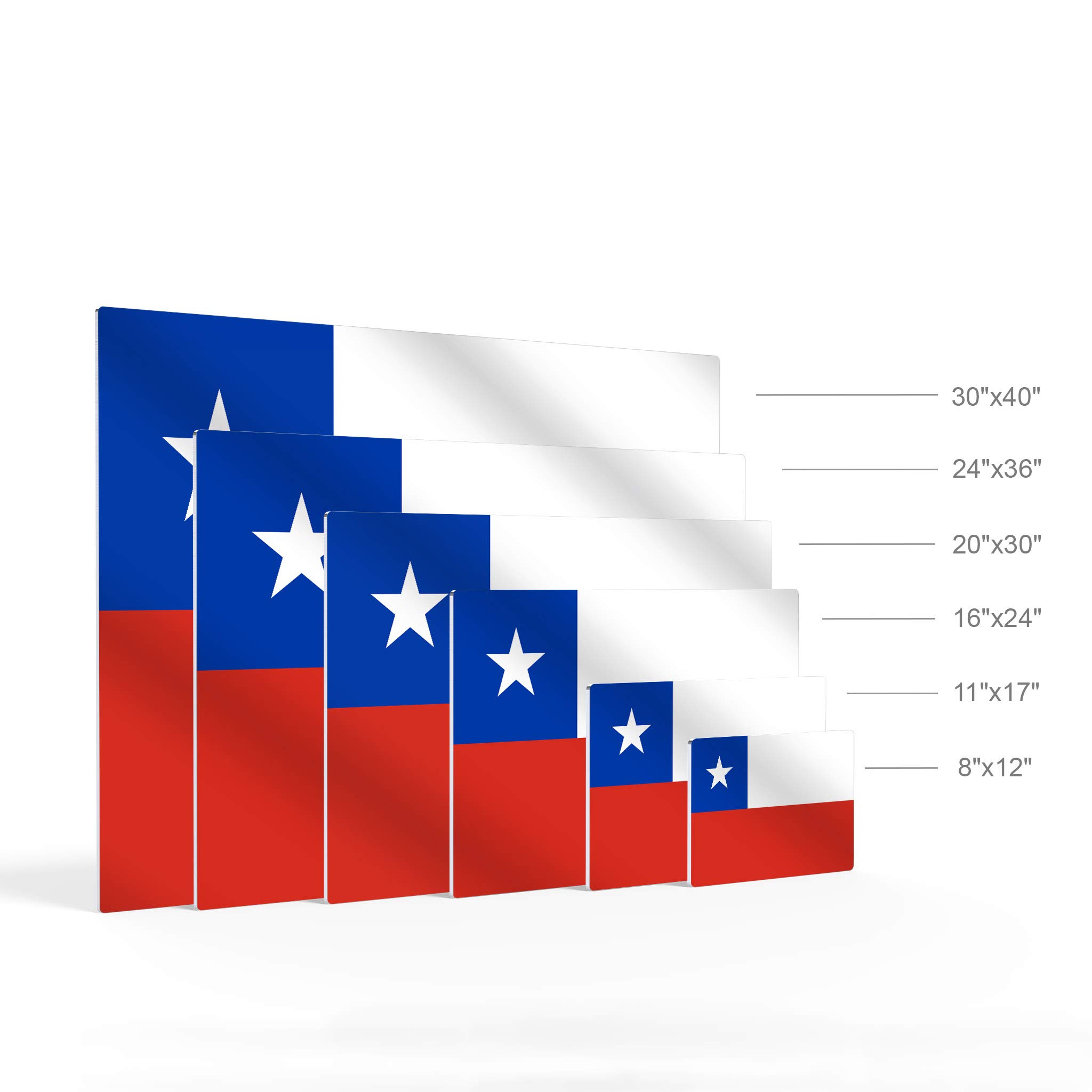Chile Flag Metal Wall Art Print - 20x30 Inch Modern Home Decor for Office, Living Room, Dorm, Bedroom & Man Cave | Ready to Hang Made in USA | Perfect for Sports Bars, Game Rooms & Patriotic Decorations