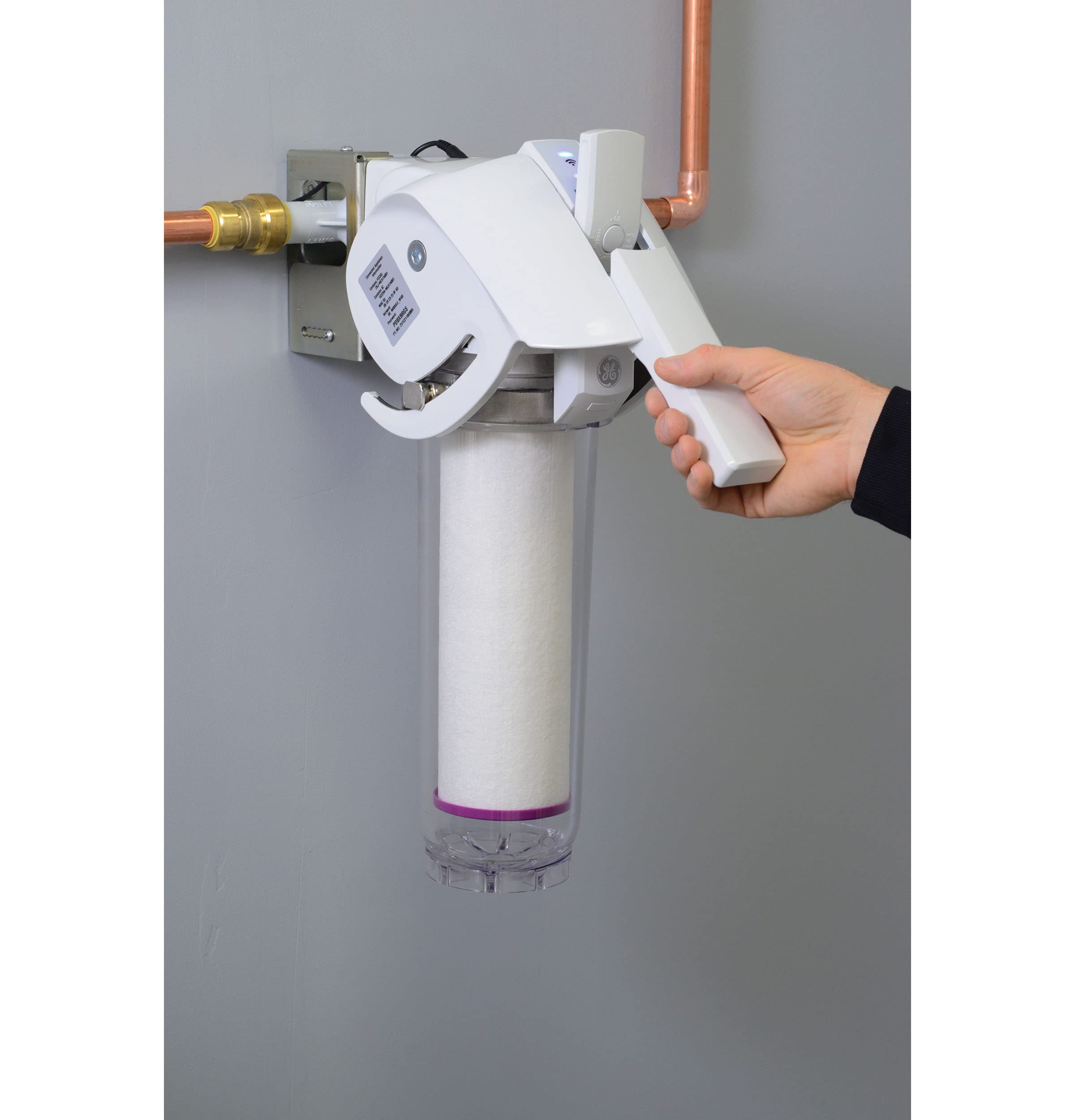 GE Smart Home WiFi Enabled Water Filter System with Basic Replacement Filter (FTHPM) - Reduces Sediment, Sand & Rust | 3-Month Filter Life | Perfect for Kitchen, RV & Emergency Preparedness