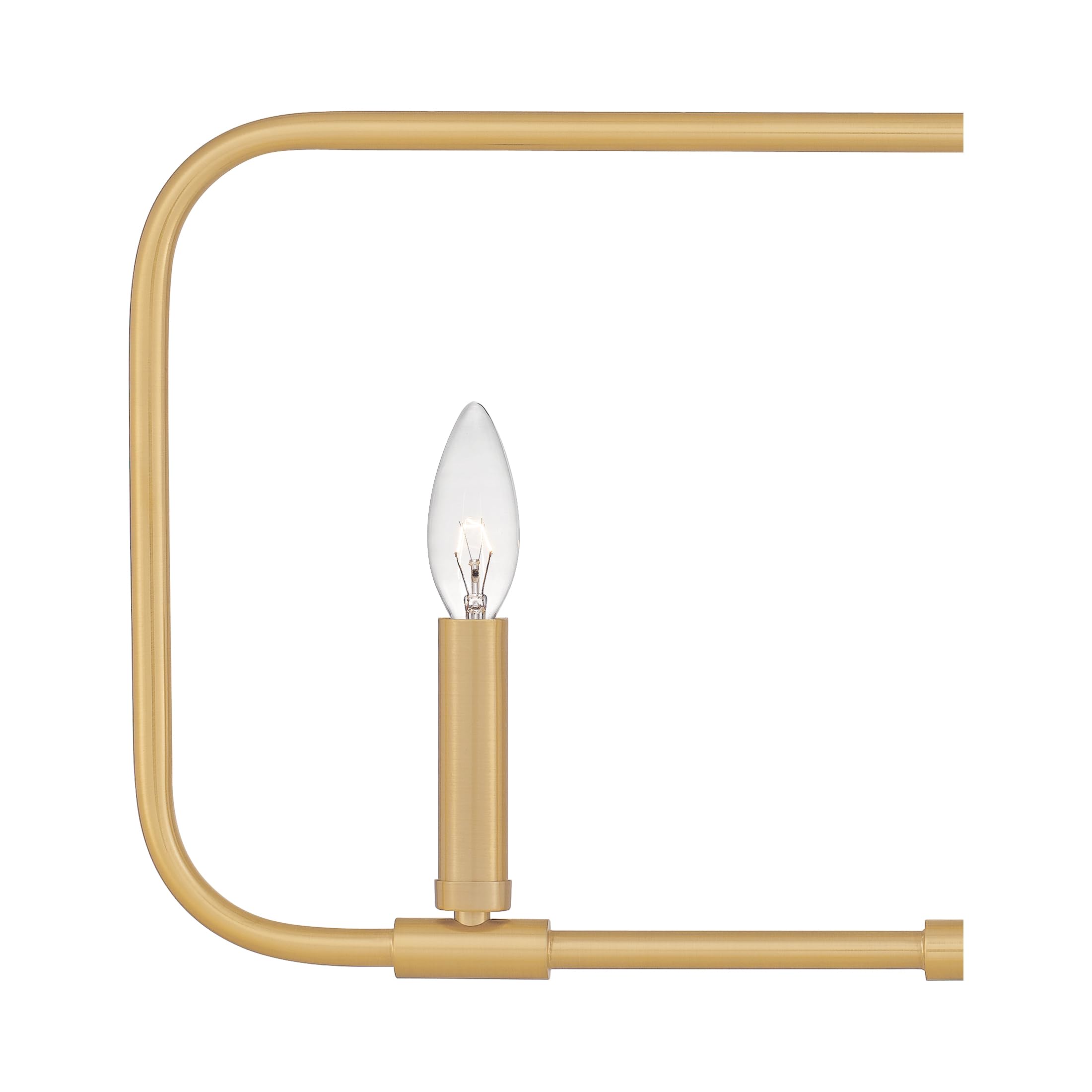 Quoizel Abner 4-Light Aged Brass Linear Chandelier - Modern Farmhouse Ceiling Light Fixture for Dining Room, Kitchen Island & Entryway Lighting
