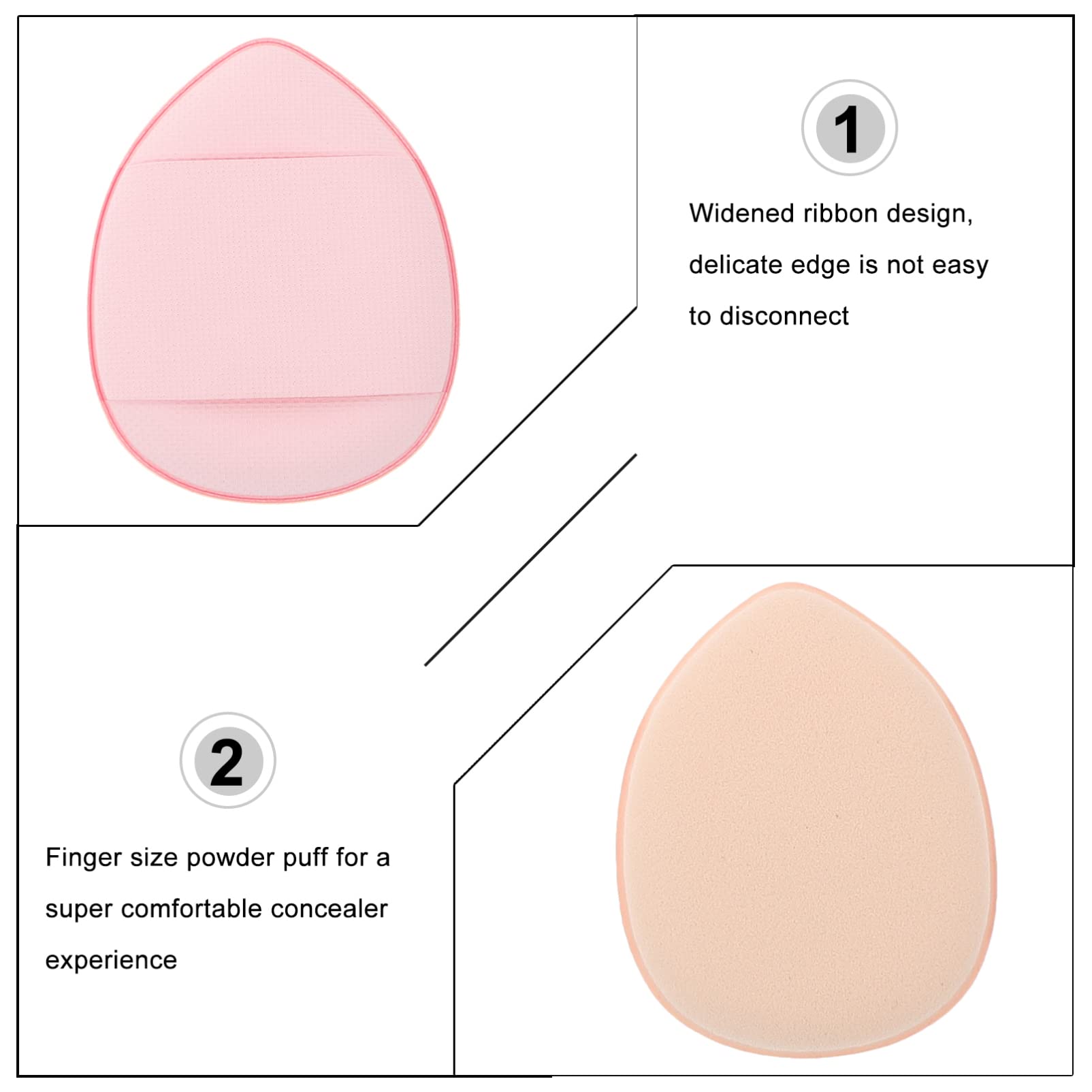 FRCOLOR 2 Sets 5pcs Makeup Sponges - Egg & Wedge Shape Blending Sponge for Foundation, Concealer & Powder | Hydrophilic Polyurethane Beauty Sponge Puffs | Perfect for Daily Makeup, Travel & Professional Use