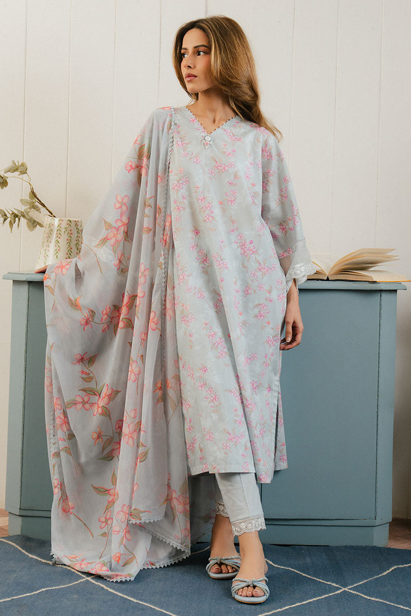 ICE DREAM 3-Piece Printed Lawn Suit for Women - Summer Casual Outfit for Parties, Weddings & Outdoor Events